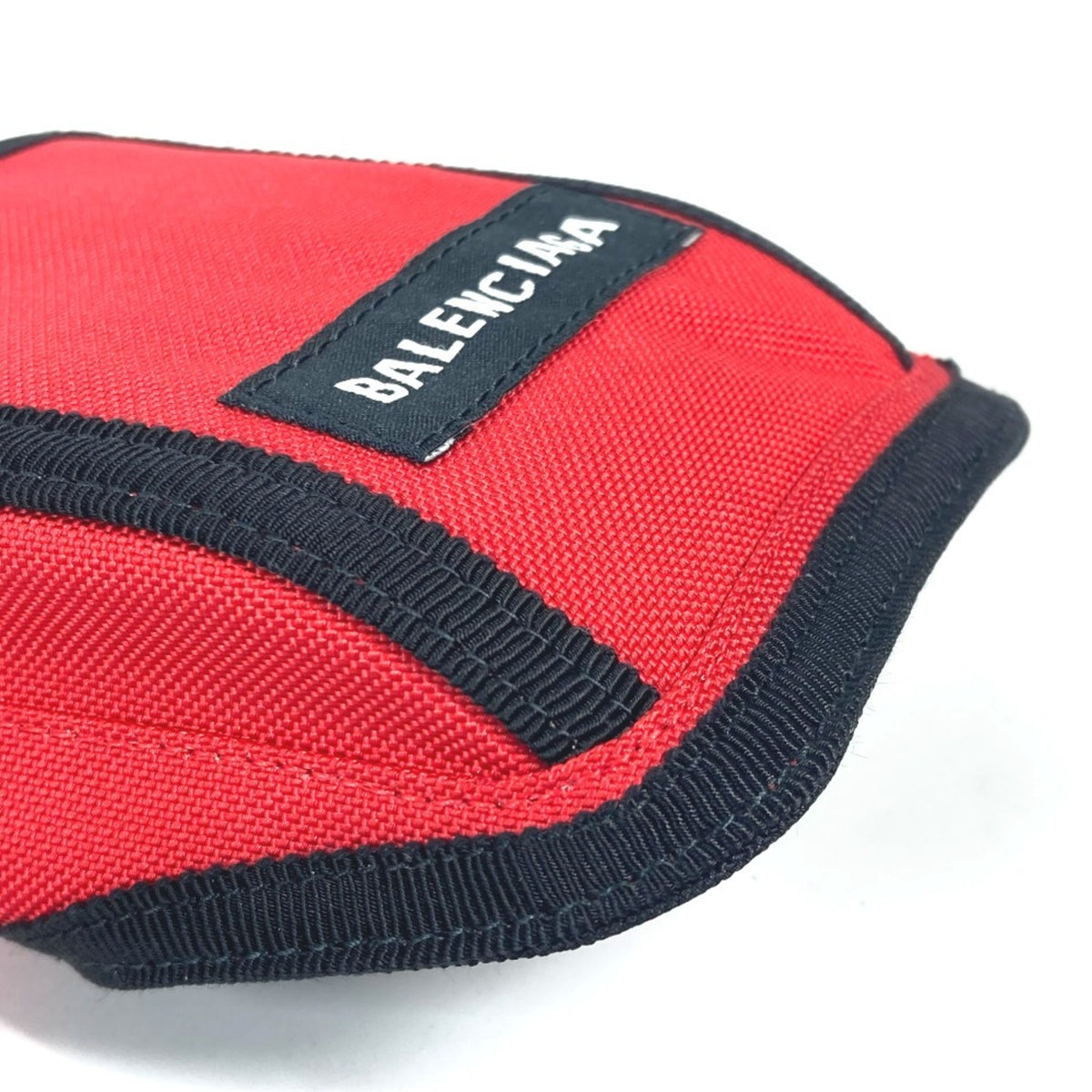 Balenciaga Black Red Color Nylon Pouch (Pre-Owned)