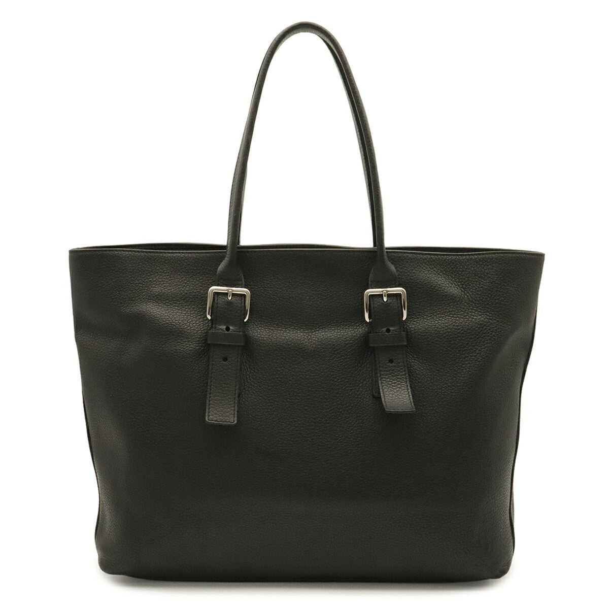 Louis Vuitton Noir Leather Shoulder Bag Tote Bag (Pre-Owned)