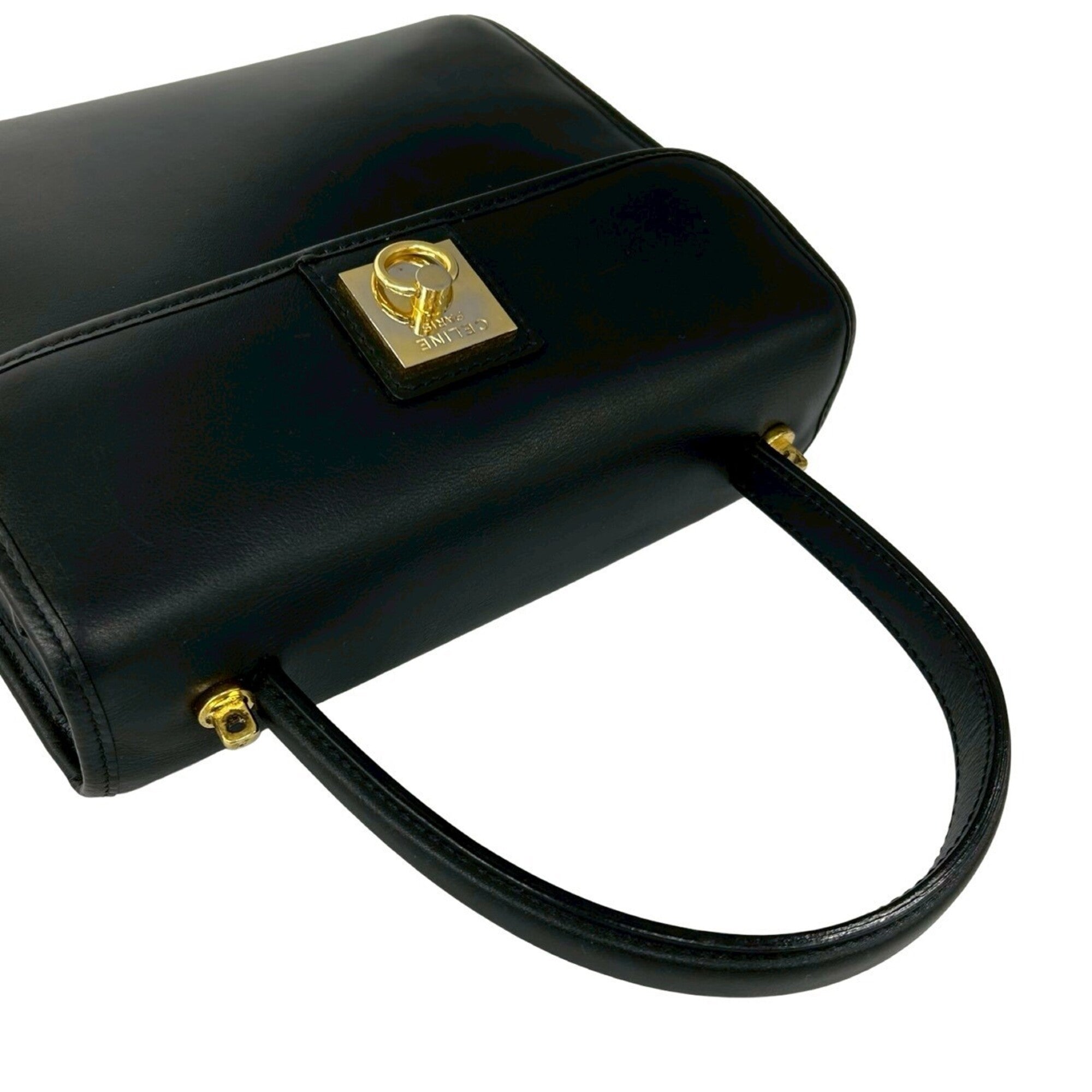 Celine Black Leather Handbag Shoulder Bag (Pre-Owned)
