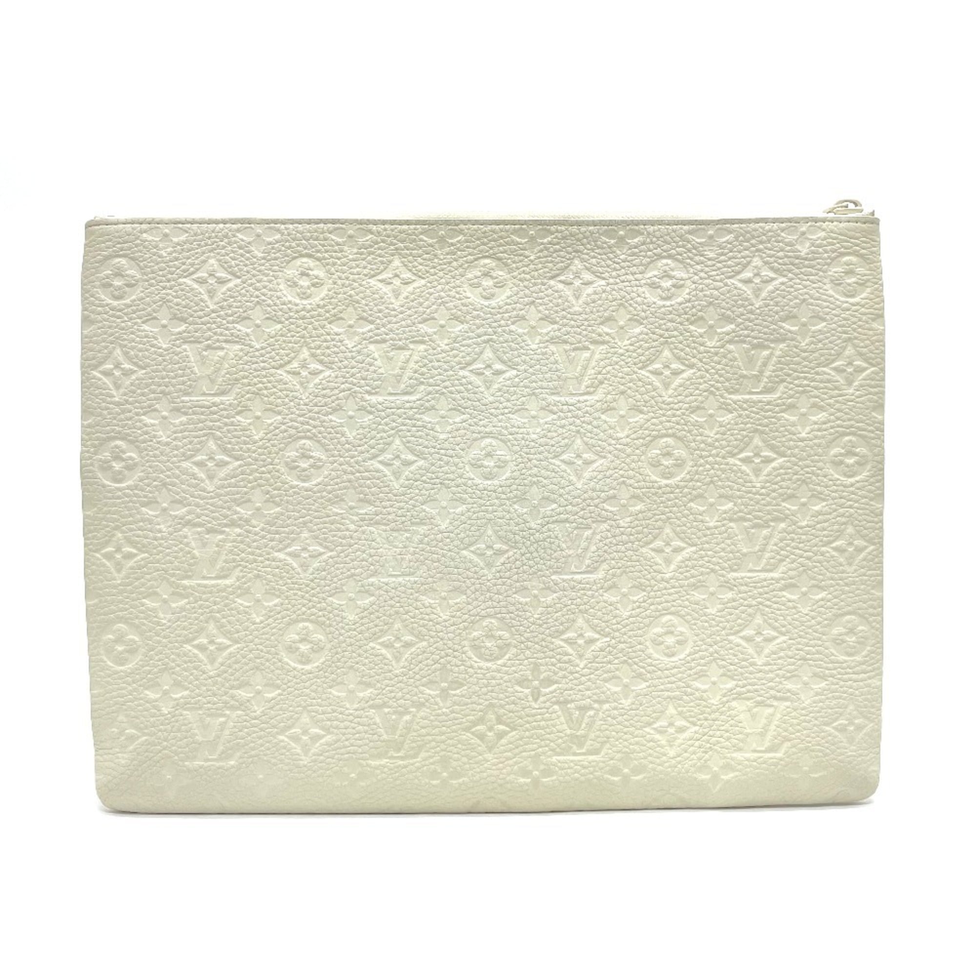 Louis Vuitton Blanc White Leather Clutch Bag Pochette (Pre-Owned)