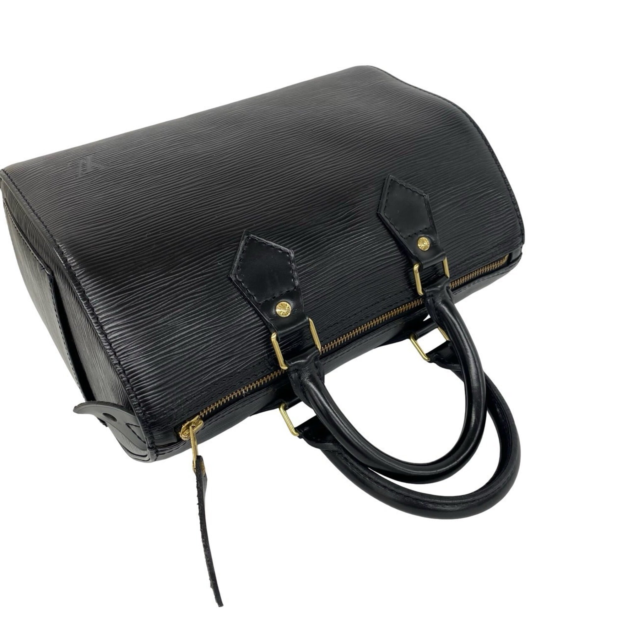 Louis Vuitton Black Leather Boston Bag Handbag (Pre-Owned)