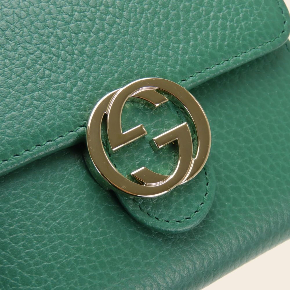 Gucci Green Leather Wallet (Bi-Fold) (Pre-Owned)