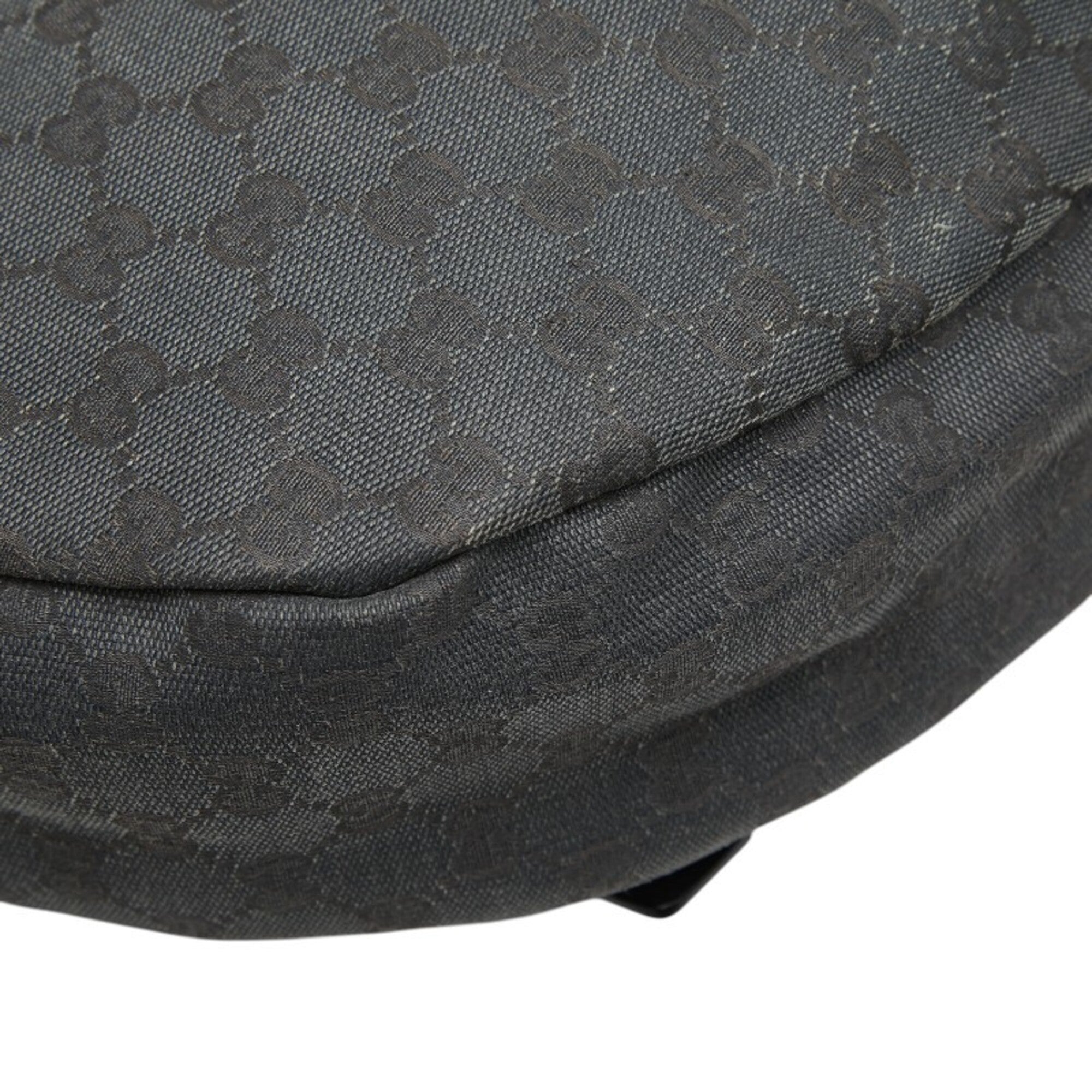 Gucci Black Canvas Leather Messenger Bag Shoulder Bag (Pre-Owned)