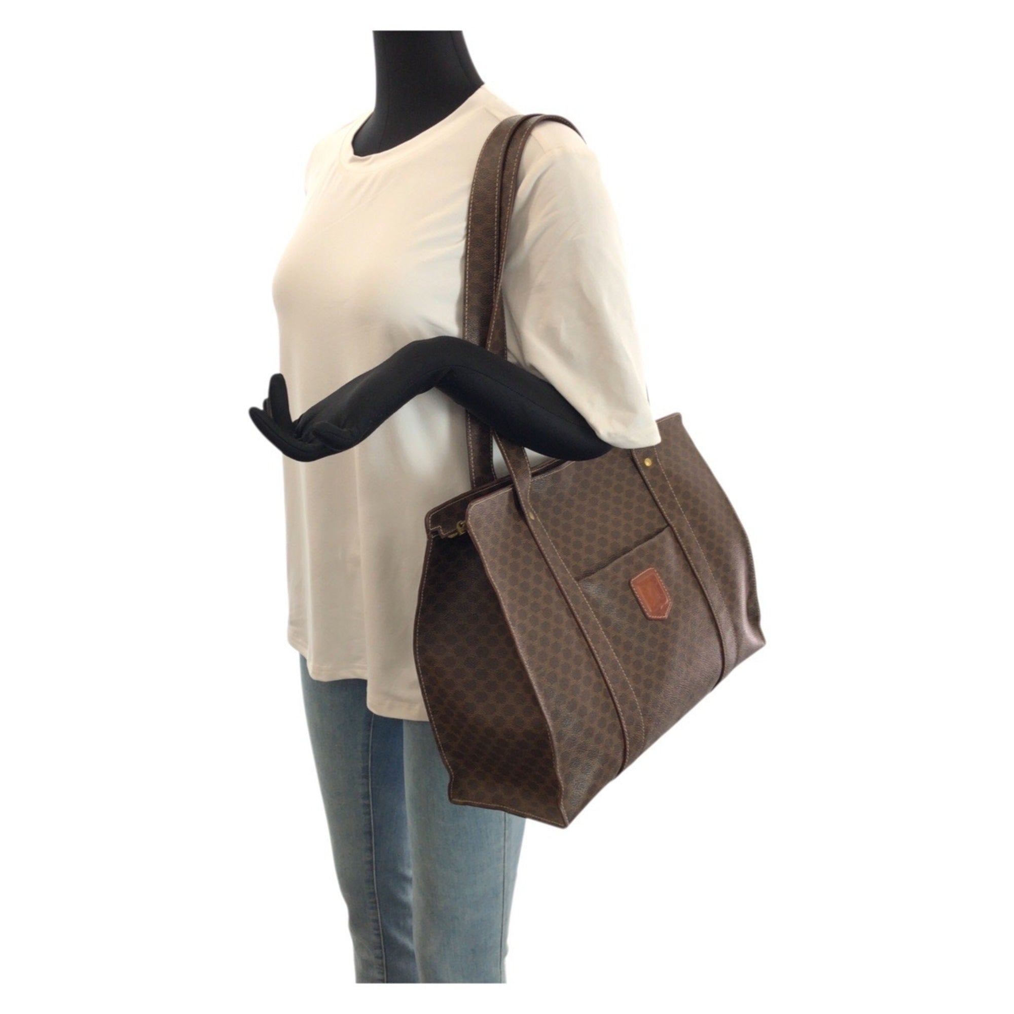 Celine Dark Brown Pvc Shoulder Bag Tote Bag (Pre-Owned)
