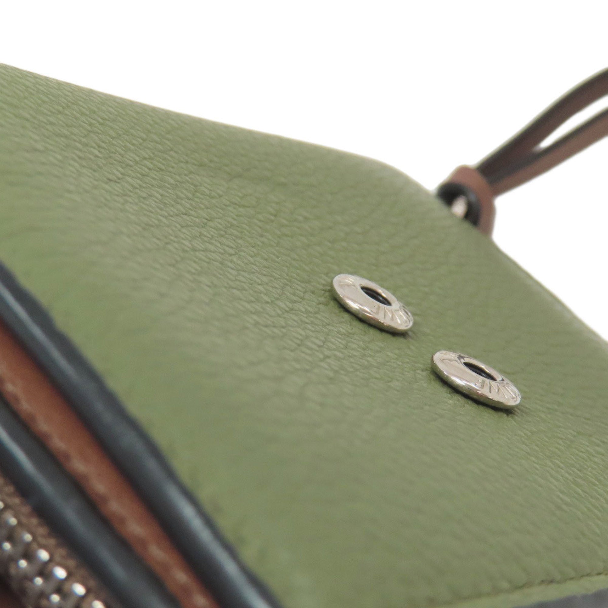 Loewe Brown Green Leather Wallet (Bi-Fold) (Pre-Owned)