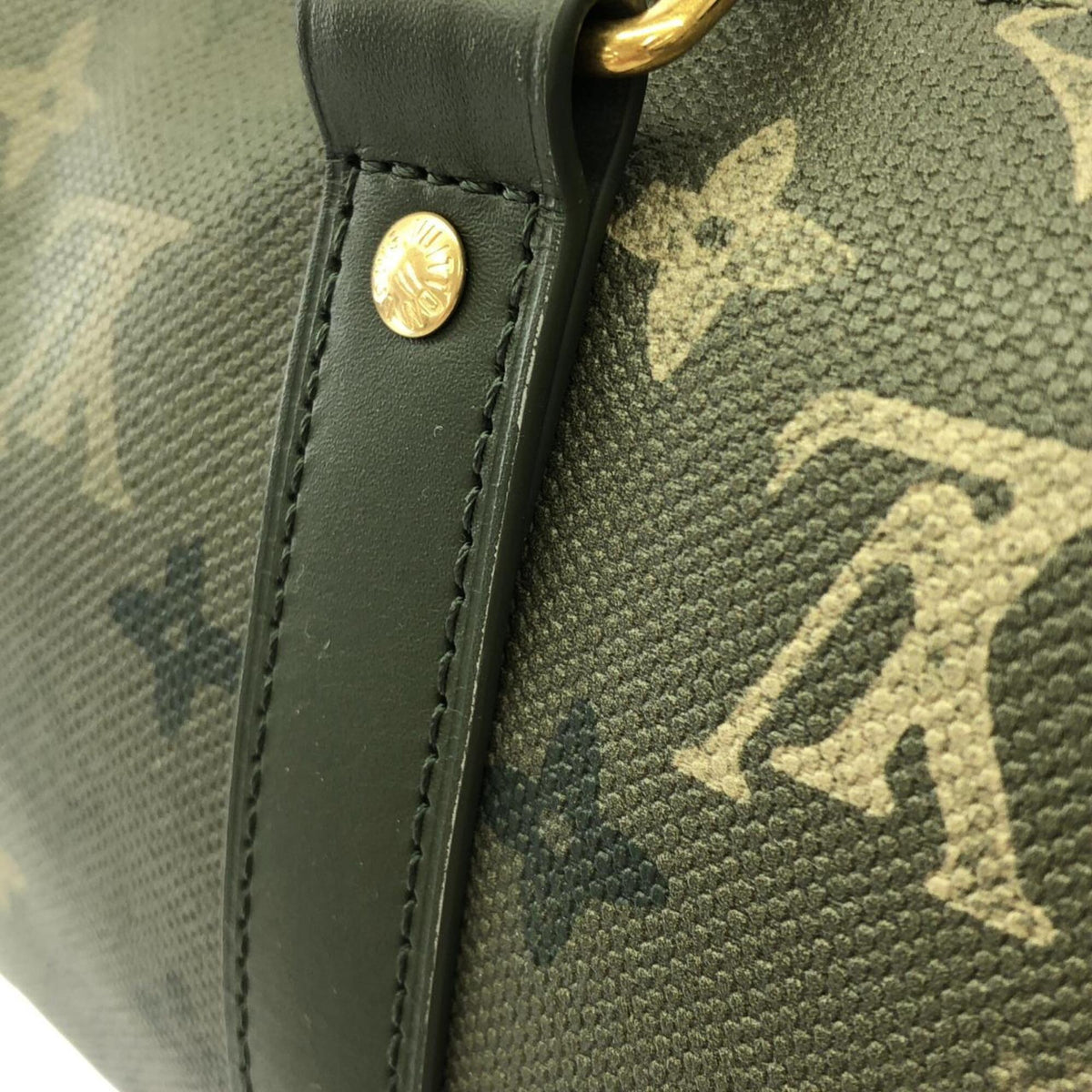 Louis Vuitton Khaki Coated Canvas Boston Bag (Pre-Owned)