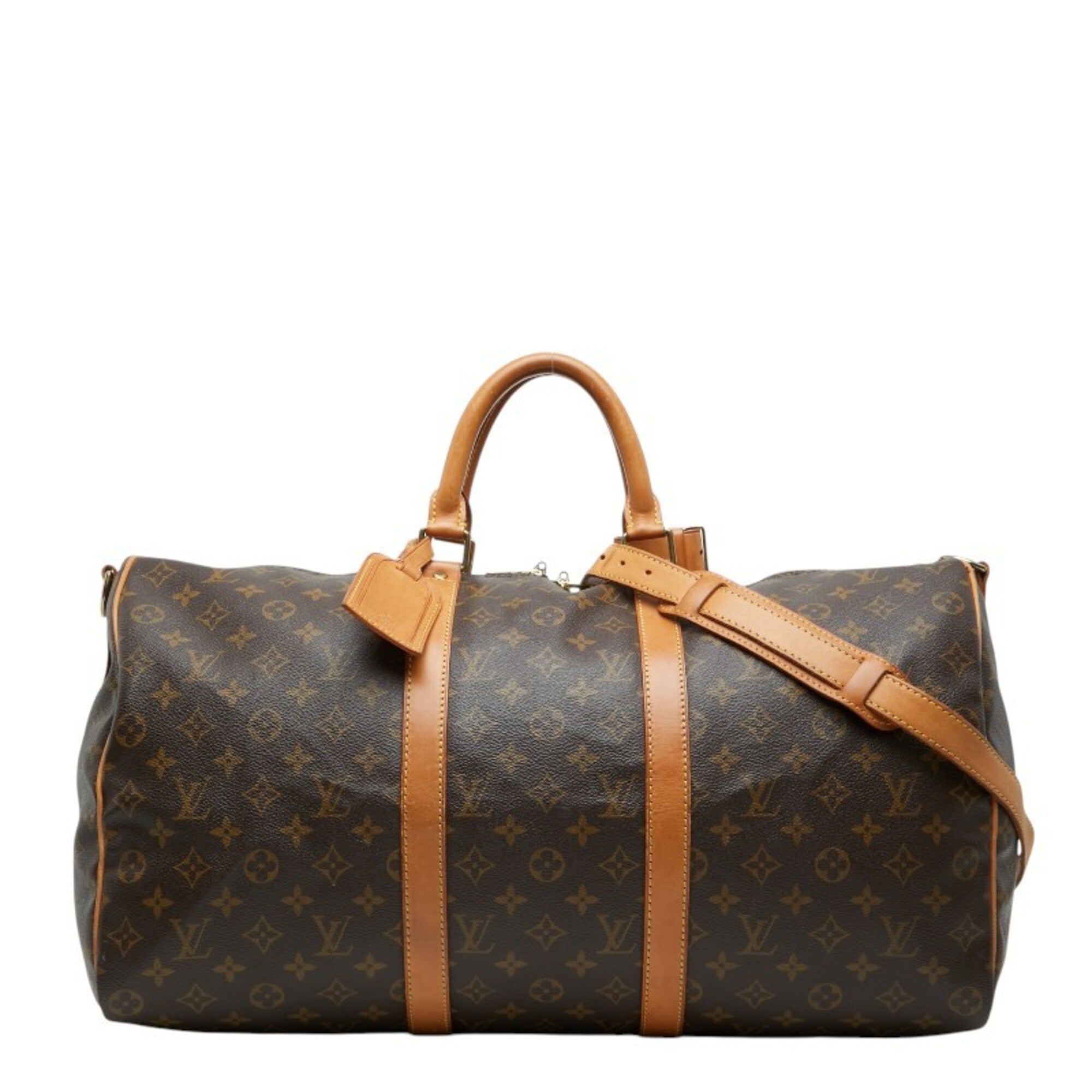 Louis Vuitton Brown Pvc Leather Boston Bag Shoulder Bag (Pre-Owned)