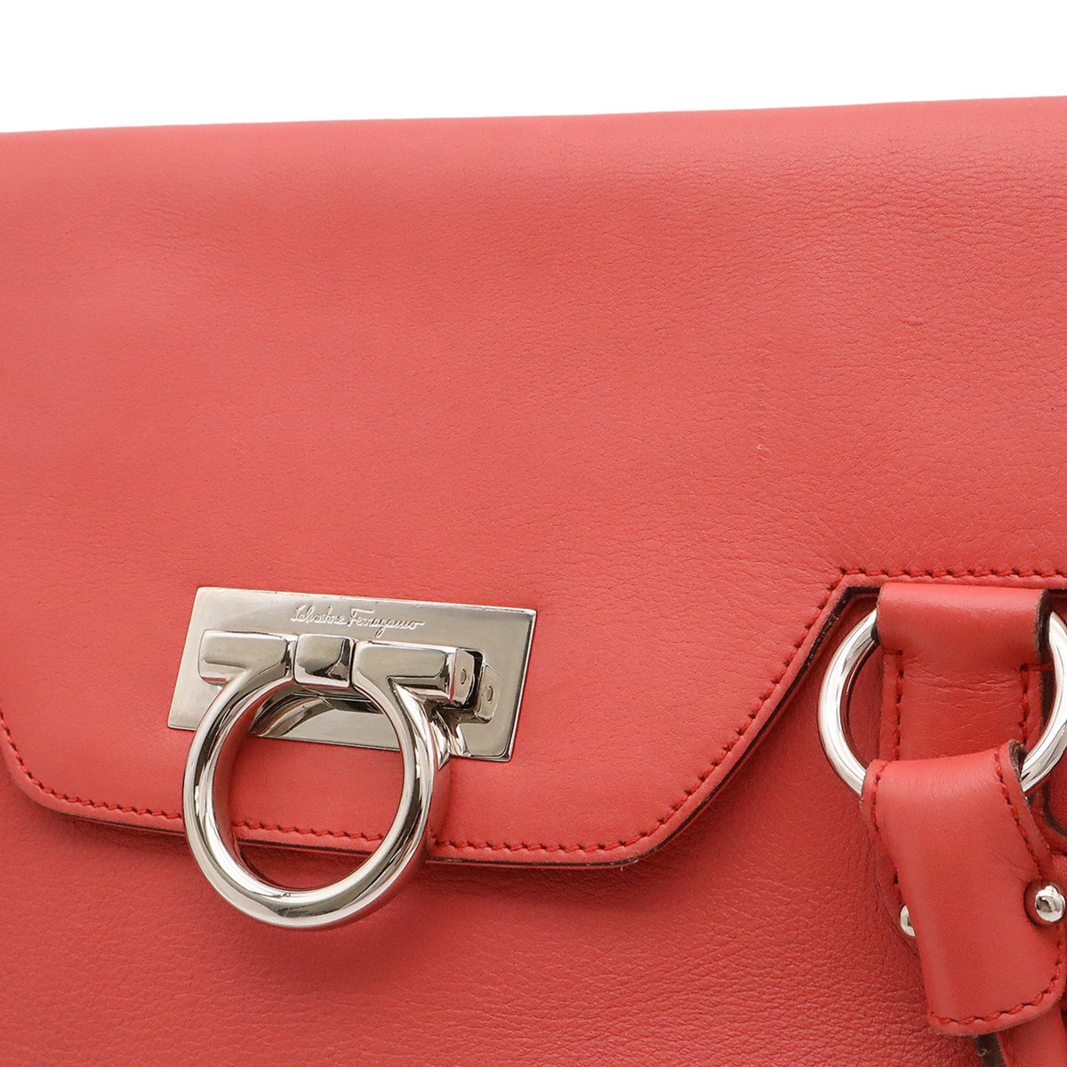 Salvatore Ferragamo Pink Leather Shoulder Bag Tote Bag (Pre-Owned)
