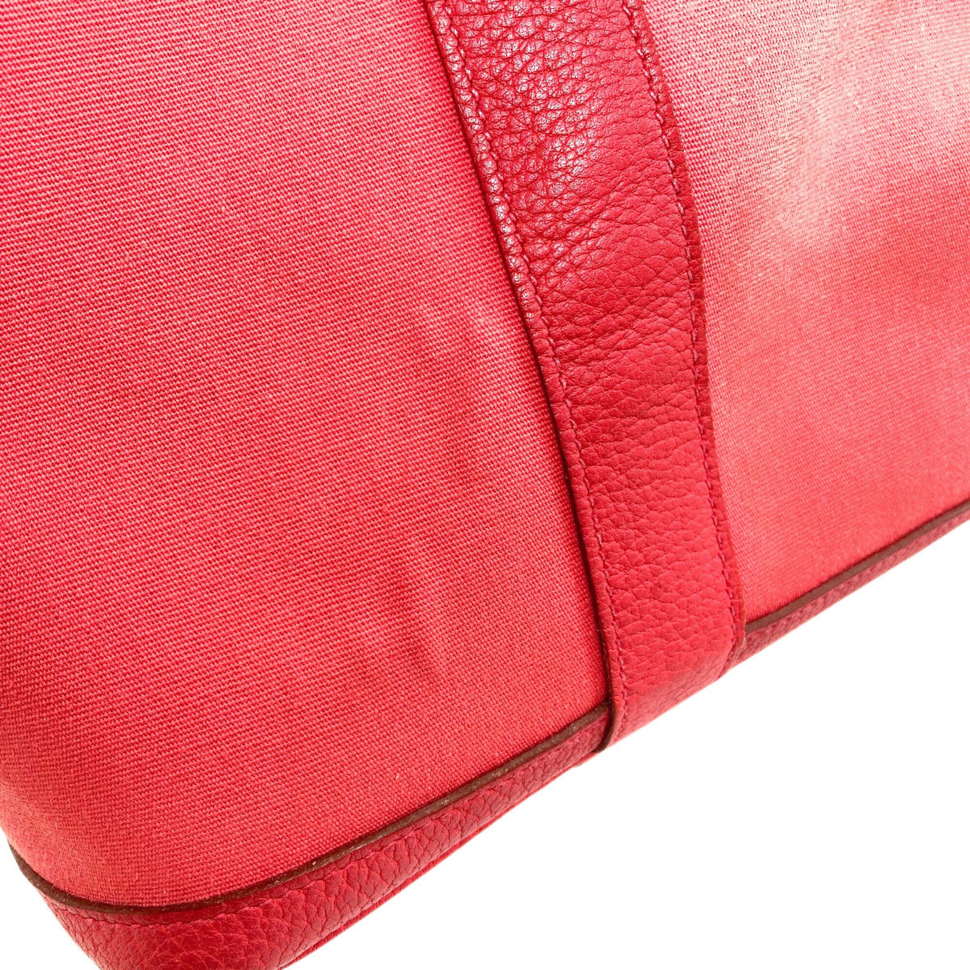 Hermes Pink Toile Officier Handbag (Pre-Owned)