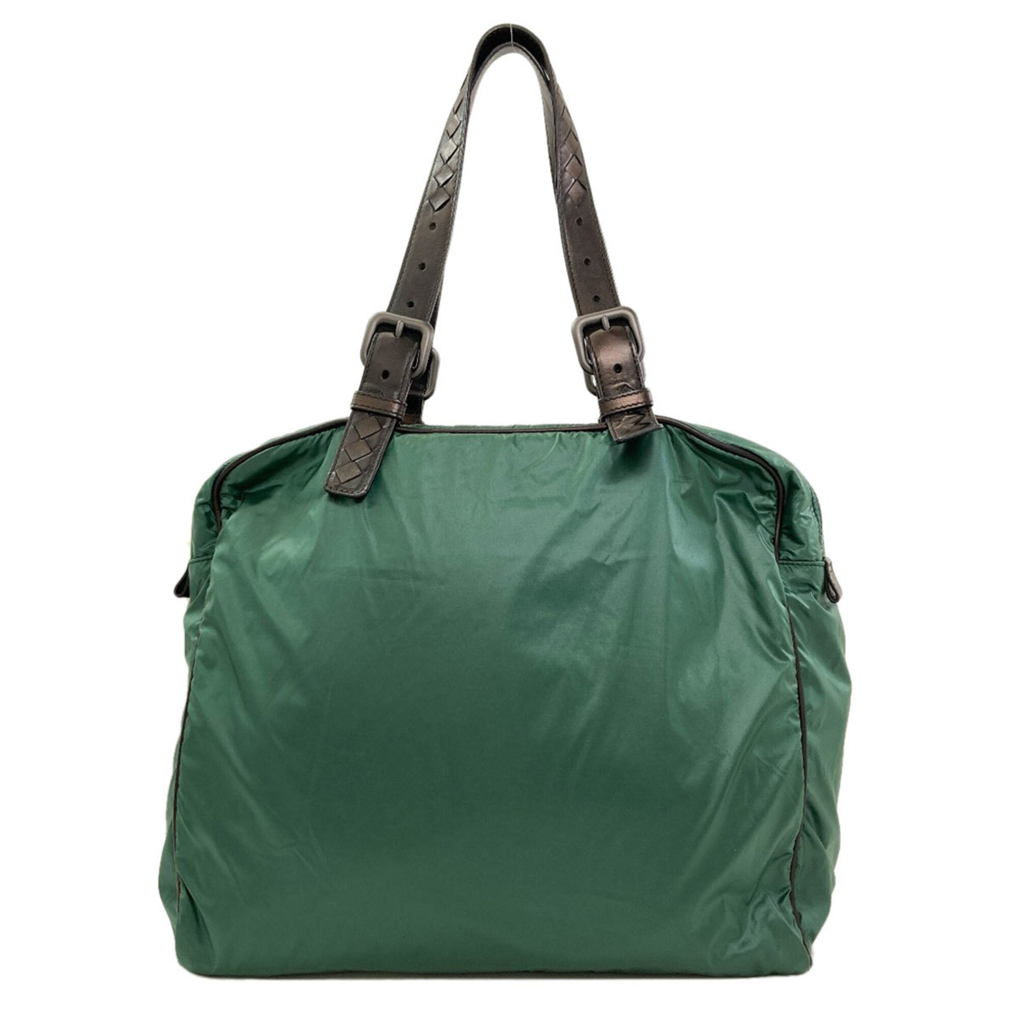 Bottega Veneta Black Green Nylon Handbag (Pre-Owned)
