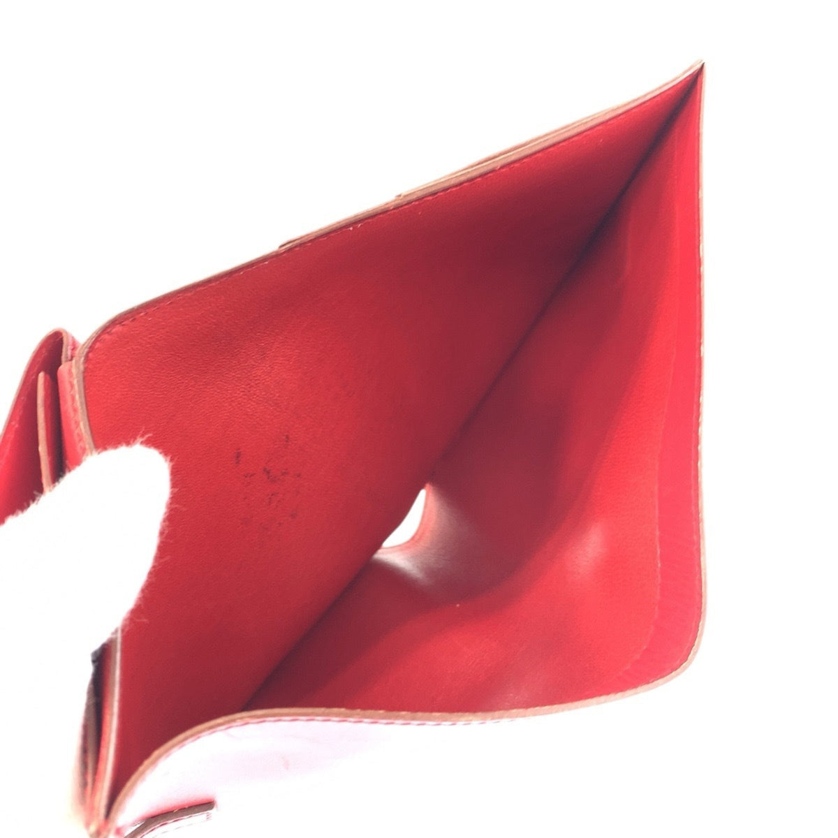 Hermes Red Color Leather Wallet (Bi-Fold) (Pre-Owned)