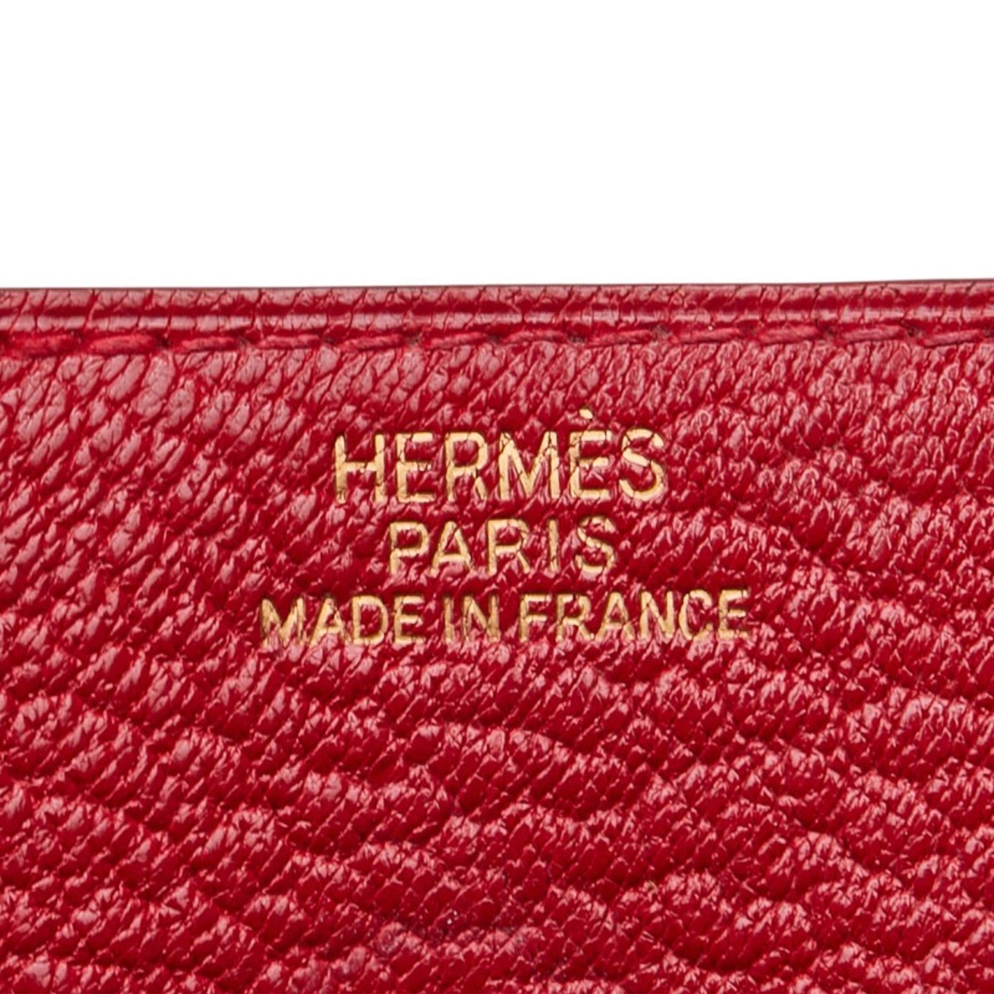 Hermes Red Color Chevre Leather Coin Purse/Coin Case (Pre-Owned)