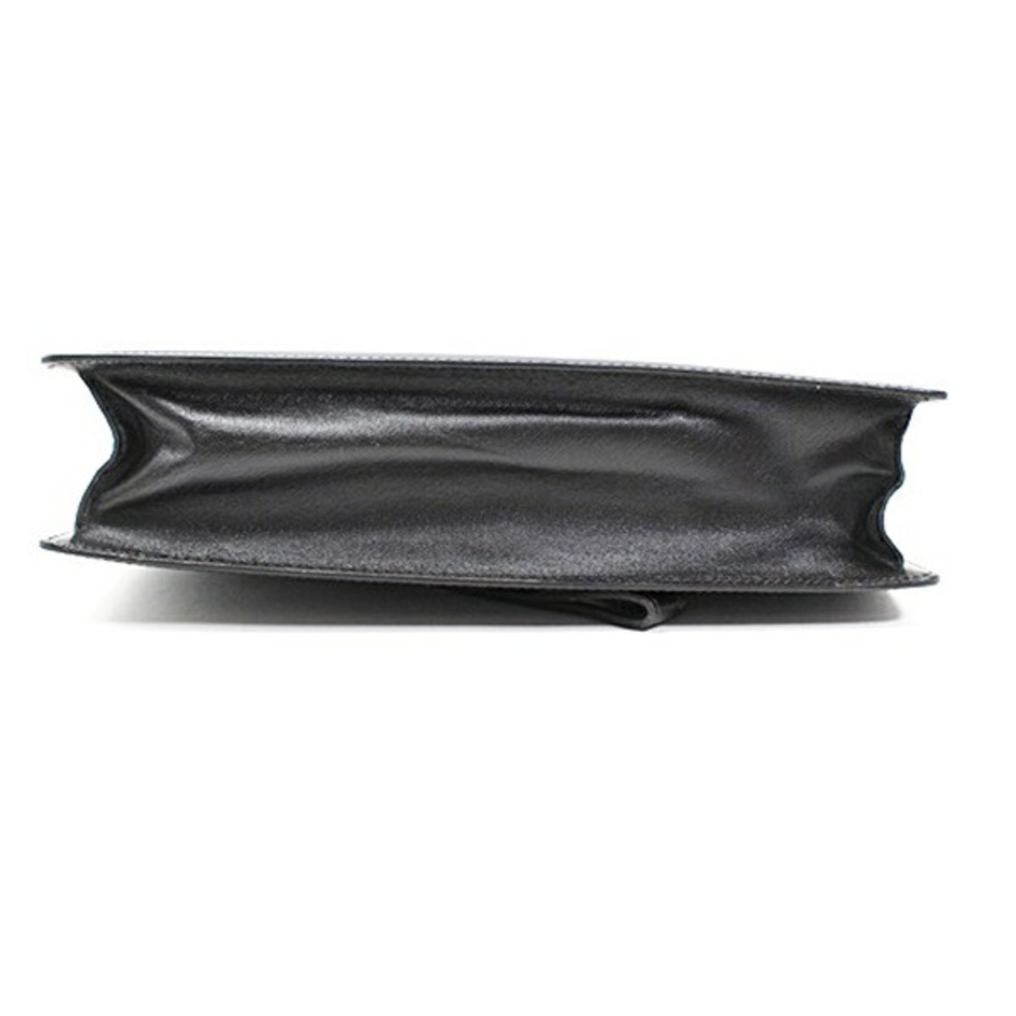 Dunhill Dark Brown Navy Leather Clutch Bag (Pre-Owned)