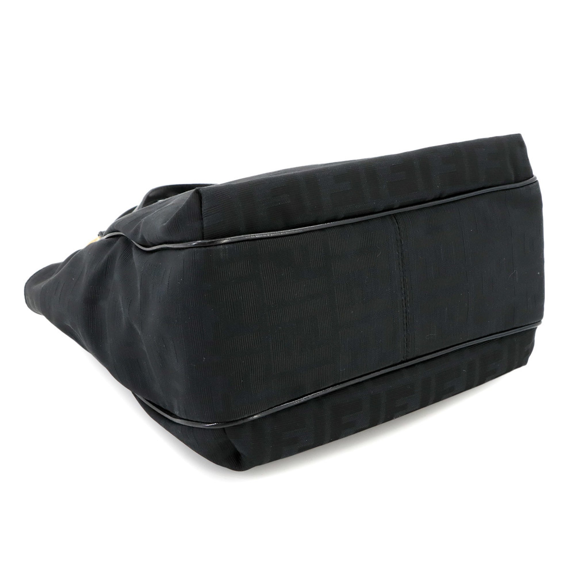 Fendi Black Canvas Leather Tote Bag (Pre-Owned)