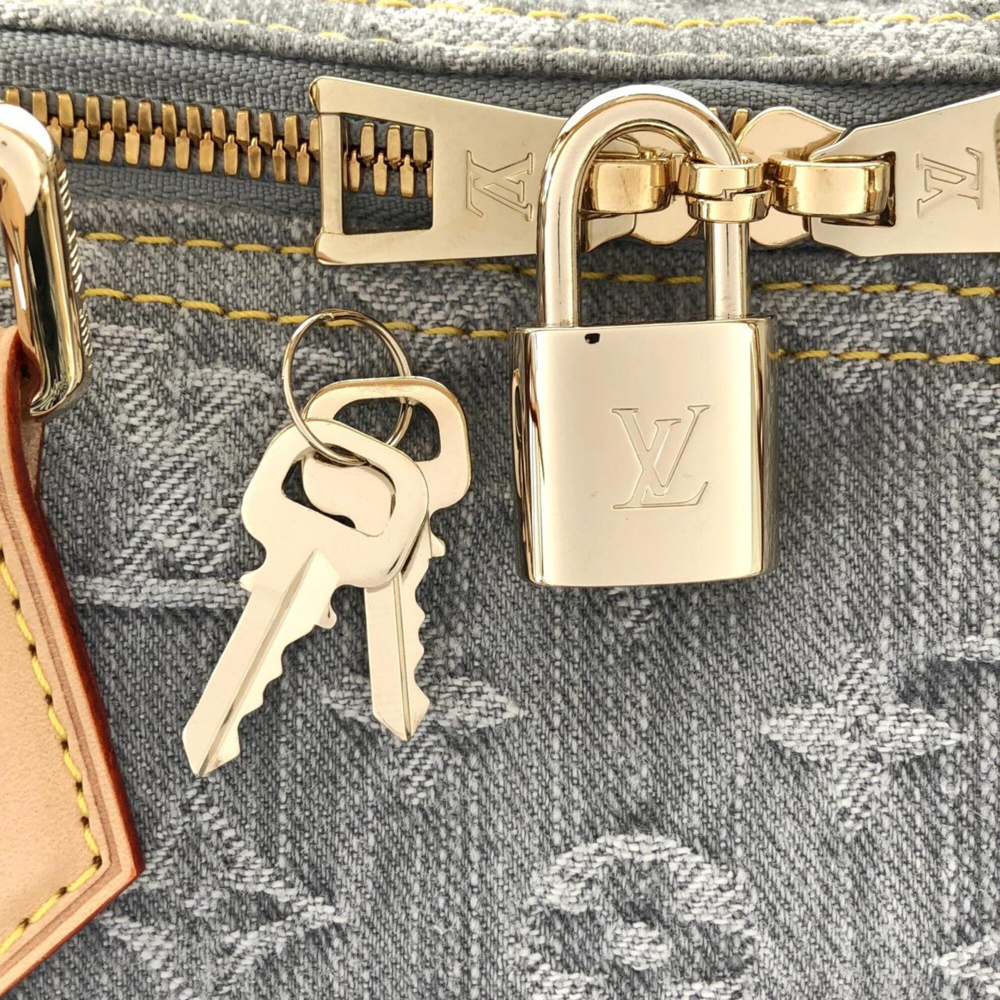 Louis Vuitton Monogram Denim Gray Monogram Denim Shoulder Bag (Pre-Owned)