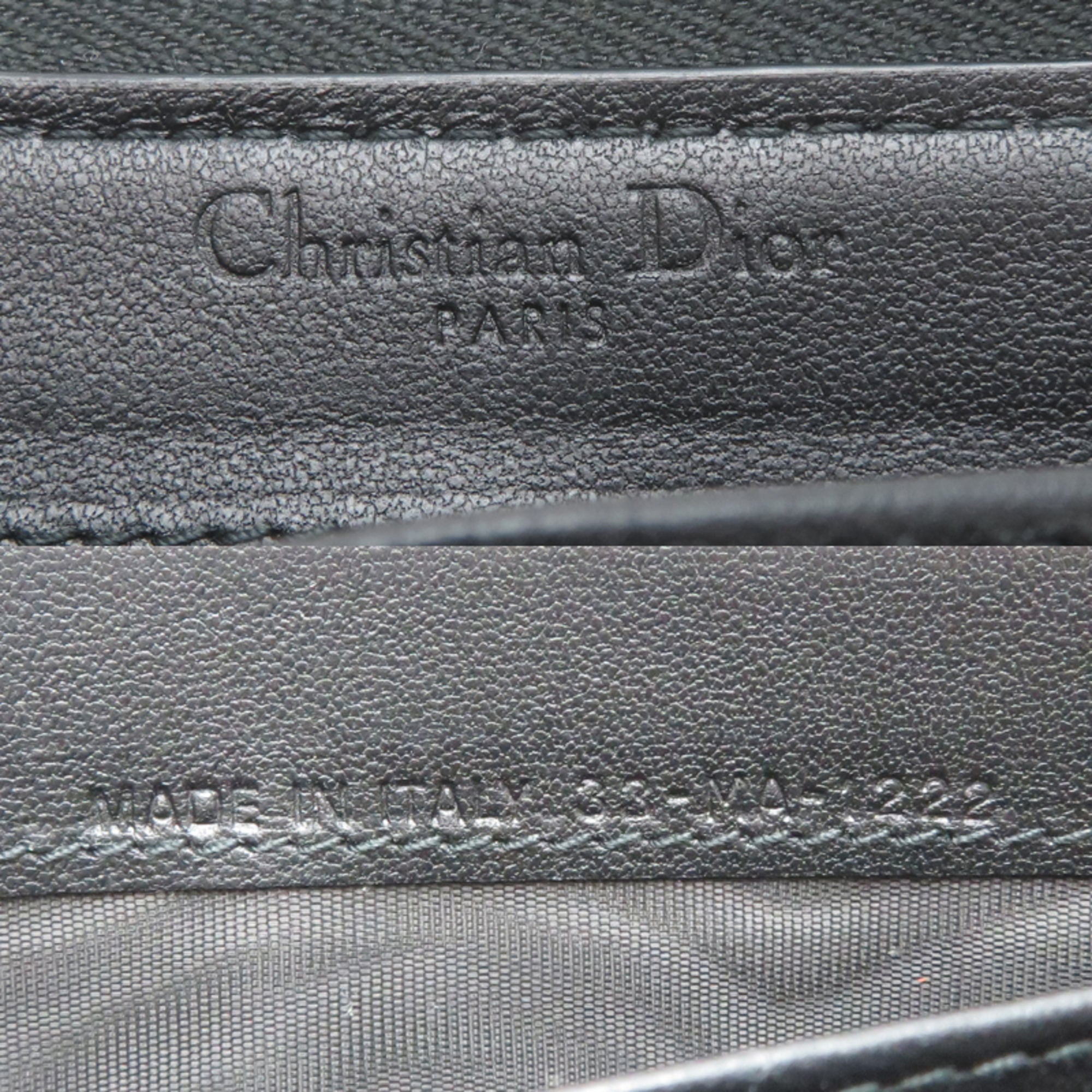 Christian Dior Black Leather Long Wallet (Bi-Fold) (Pre-Owned)