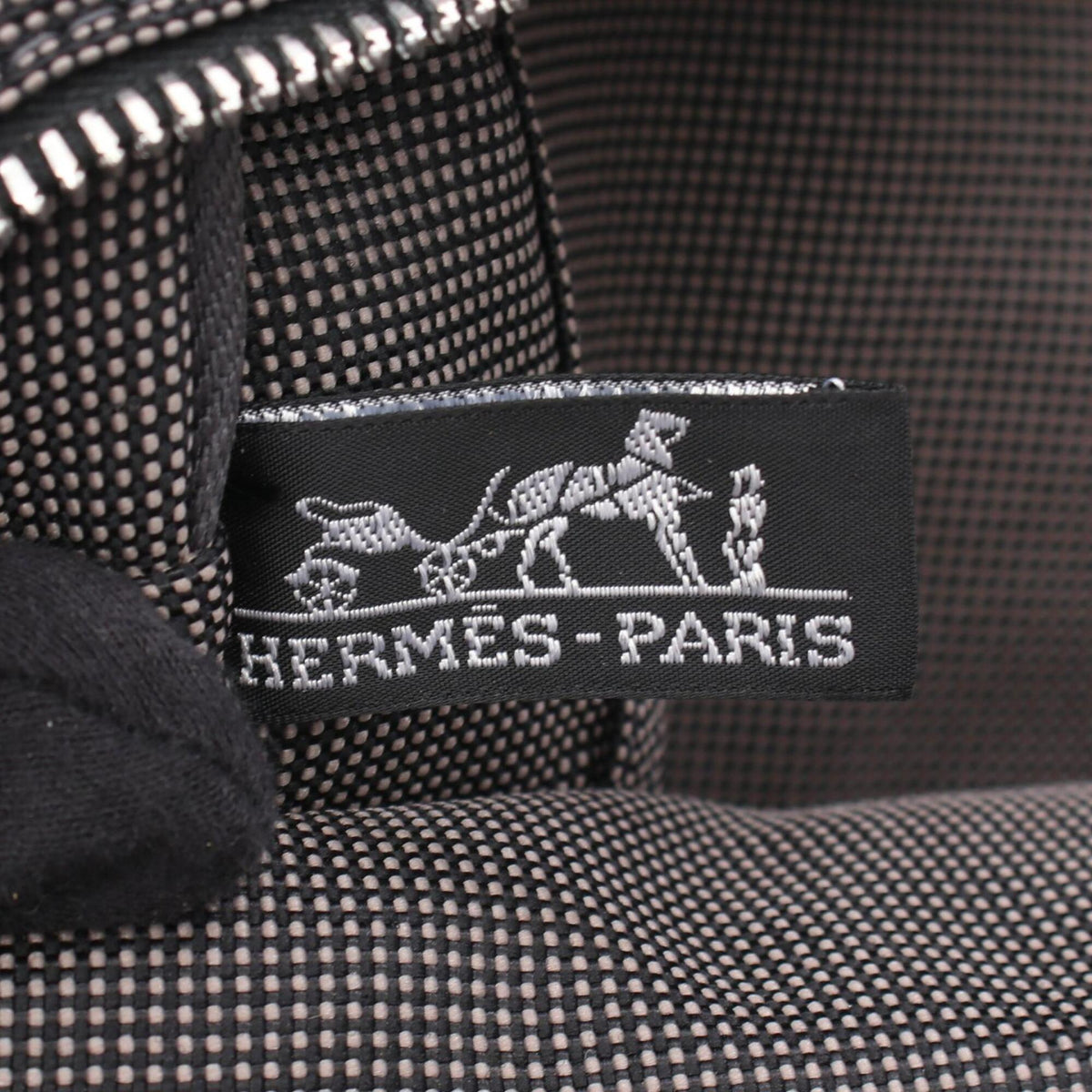 Hermes Gray Nylon Canvas Handbag Tote Bag (Pre-Owned)