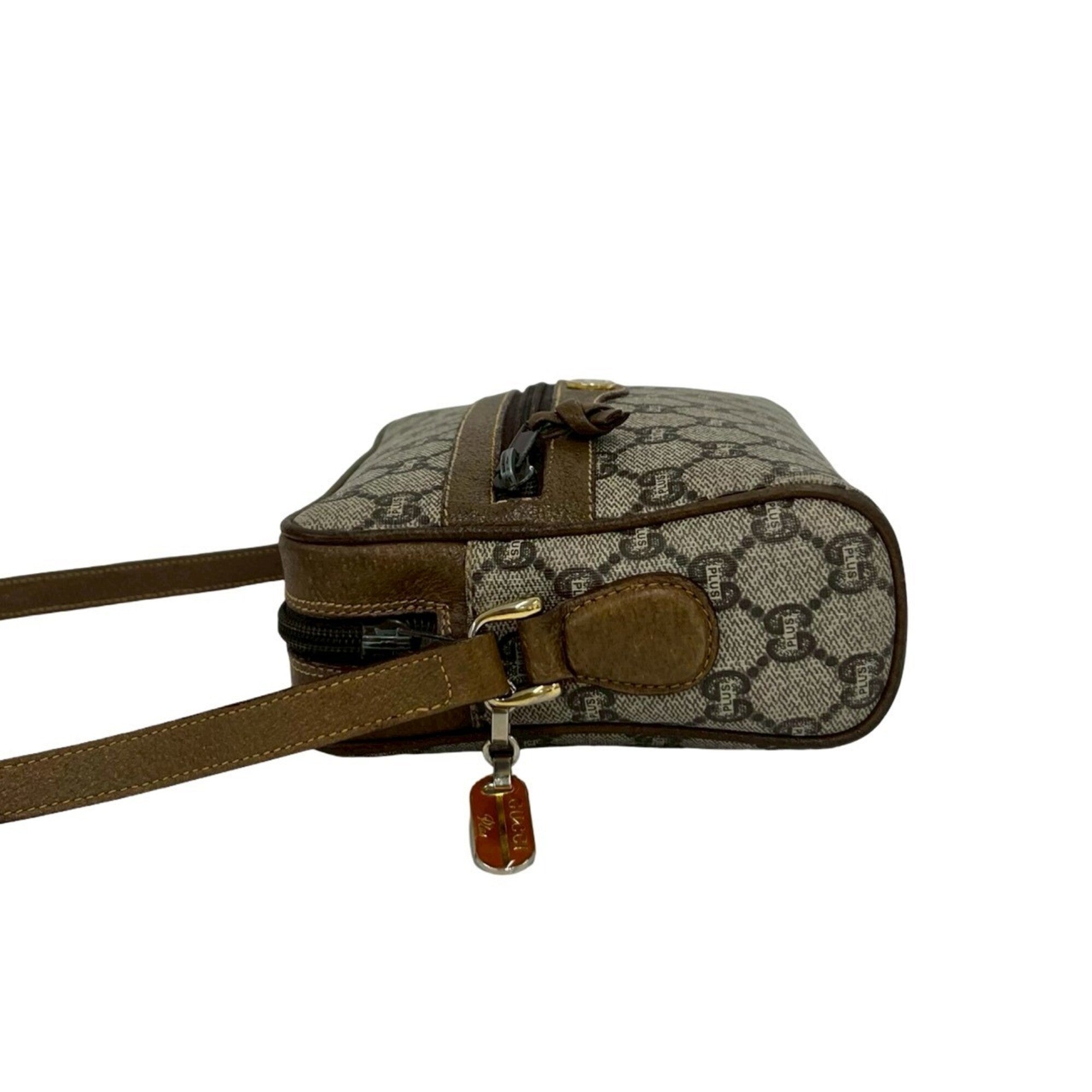 Gucci Brown Leather Pvc Pochette Shoulder Bag (Pre-Owned)