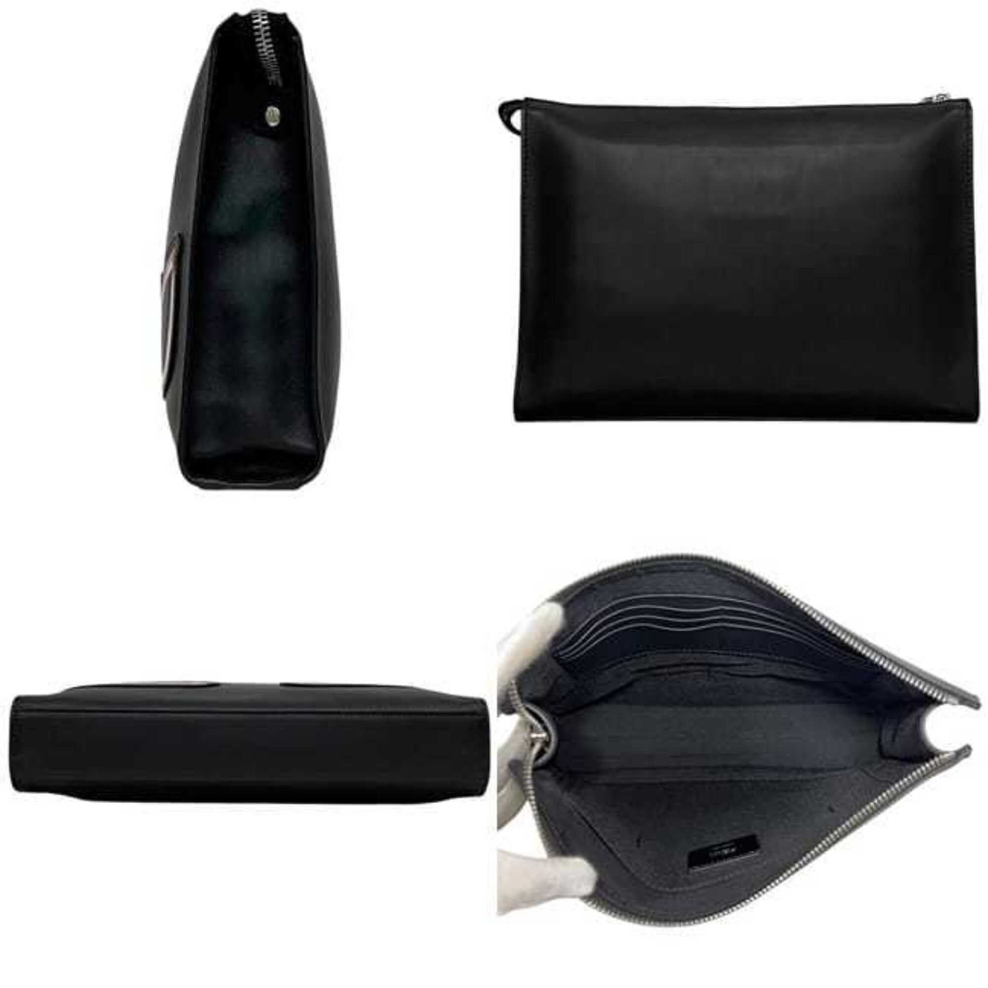 Fendi Black Leather Clutch Bag (Pre-Owned)