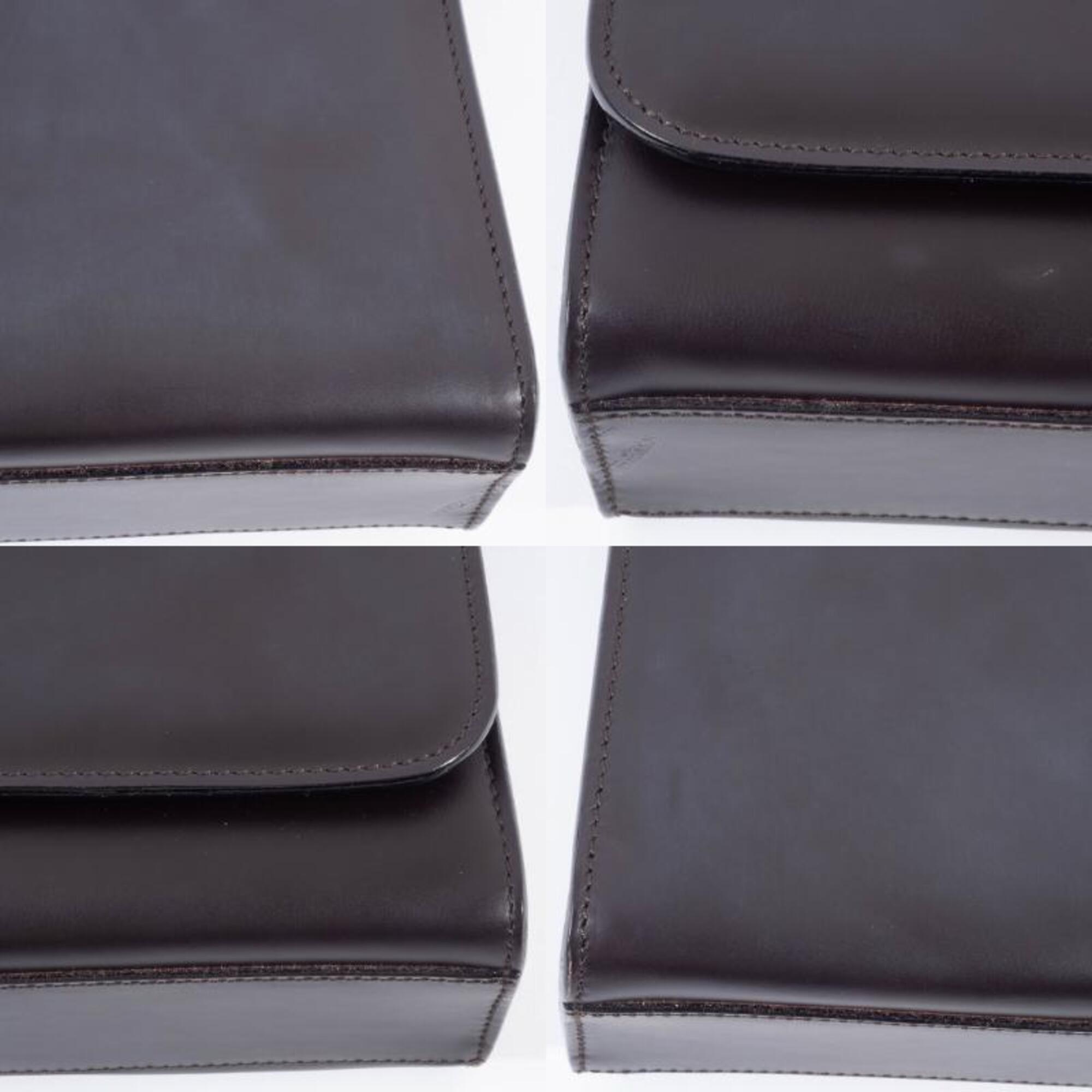 Gucci Dark Brown Leather Shoulder Bag (Pre-Owned)
