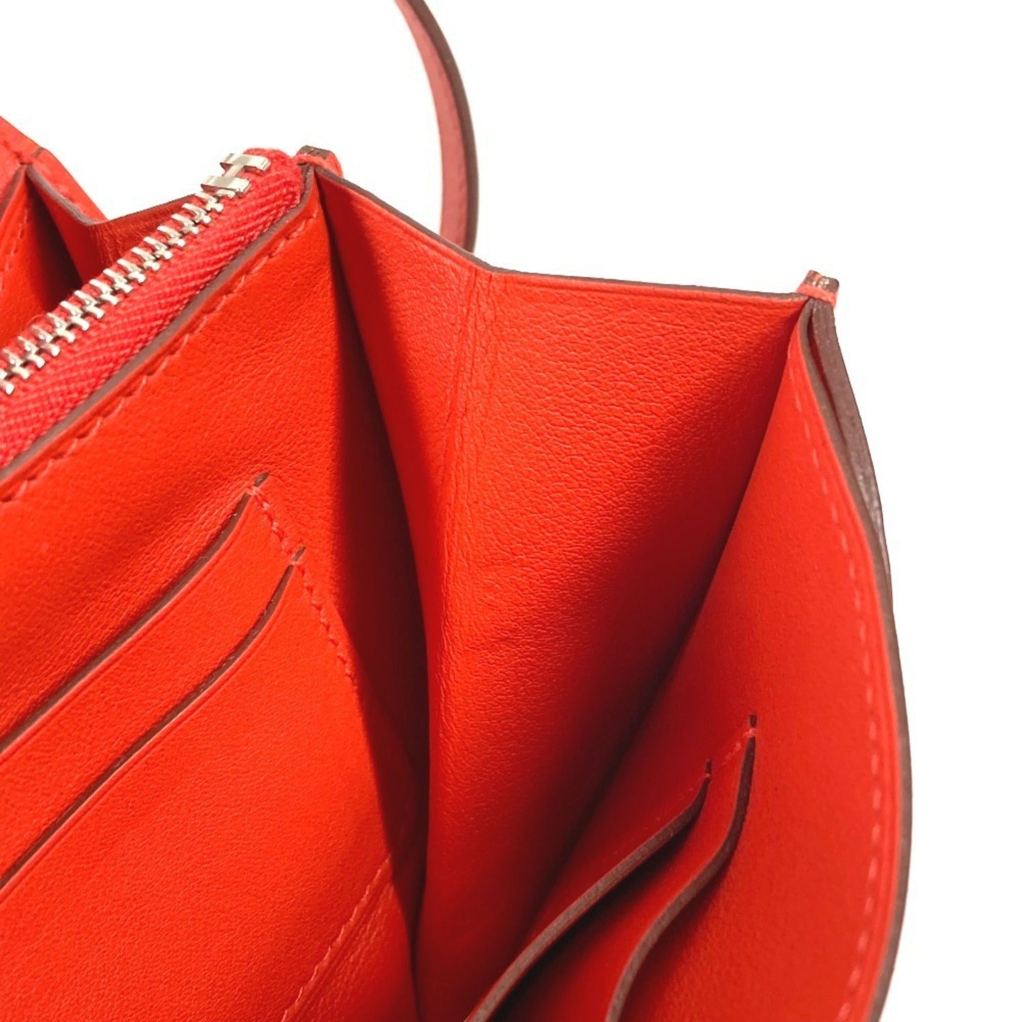 Hermes Red Color Swift Leather Pochette Shoulder Bag (Pre-Owned)