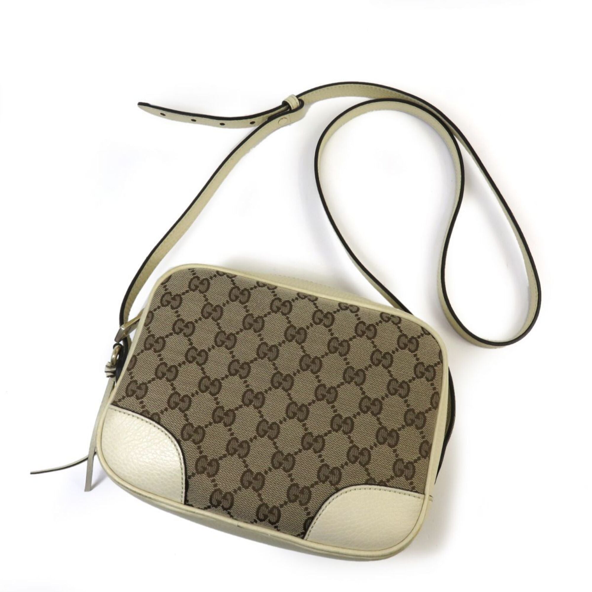 Gucci Beige Ivory Gg Canvas Shoulder Bag (Pre-Owned)