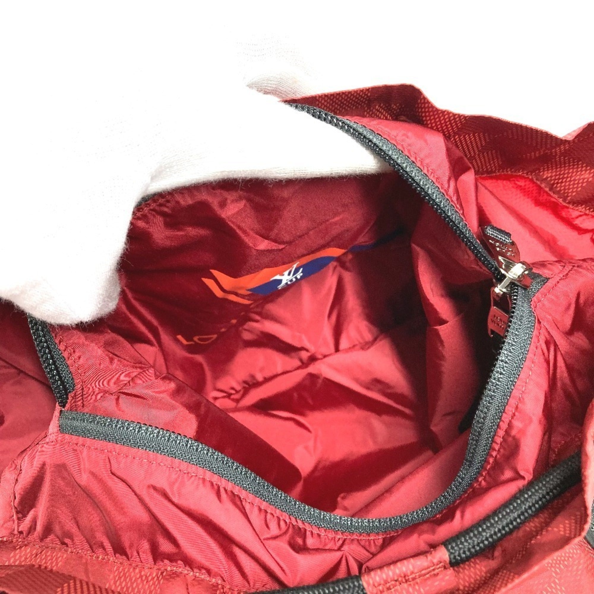 Louis Vuitton Black Red Color Nylon Backpack (Pre-Owned)