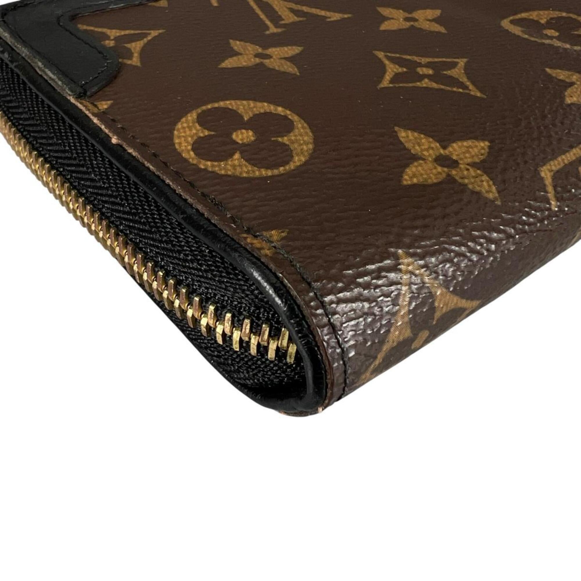 Louis Vuitton Black Brown Noir Monogram Canvas Long Wallet (Bi-Fold) (Pre-Owned)