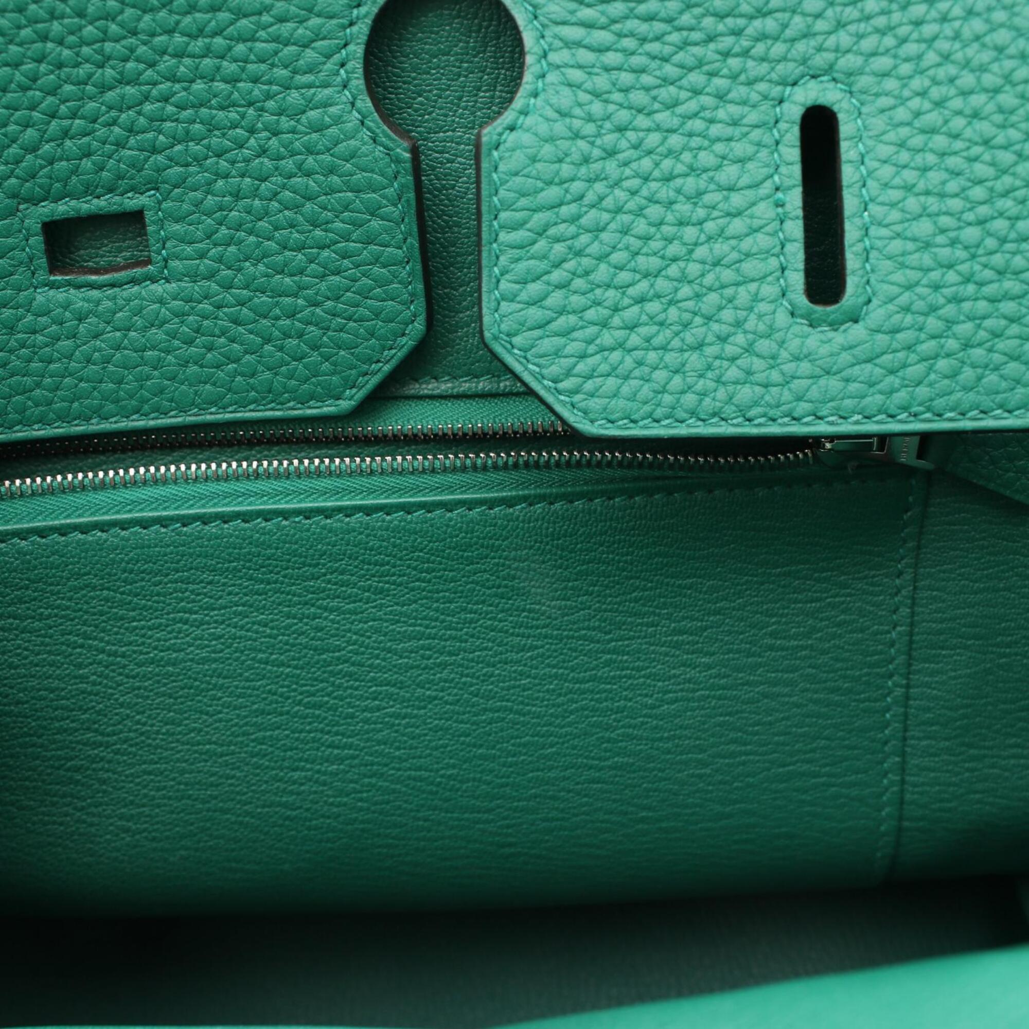 Hermes Green Taurillon Clemence Leather Leather Handbag (Pre-Owned)
