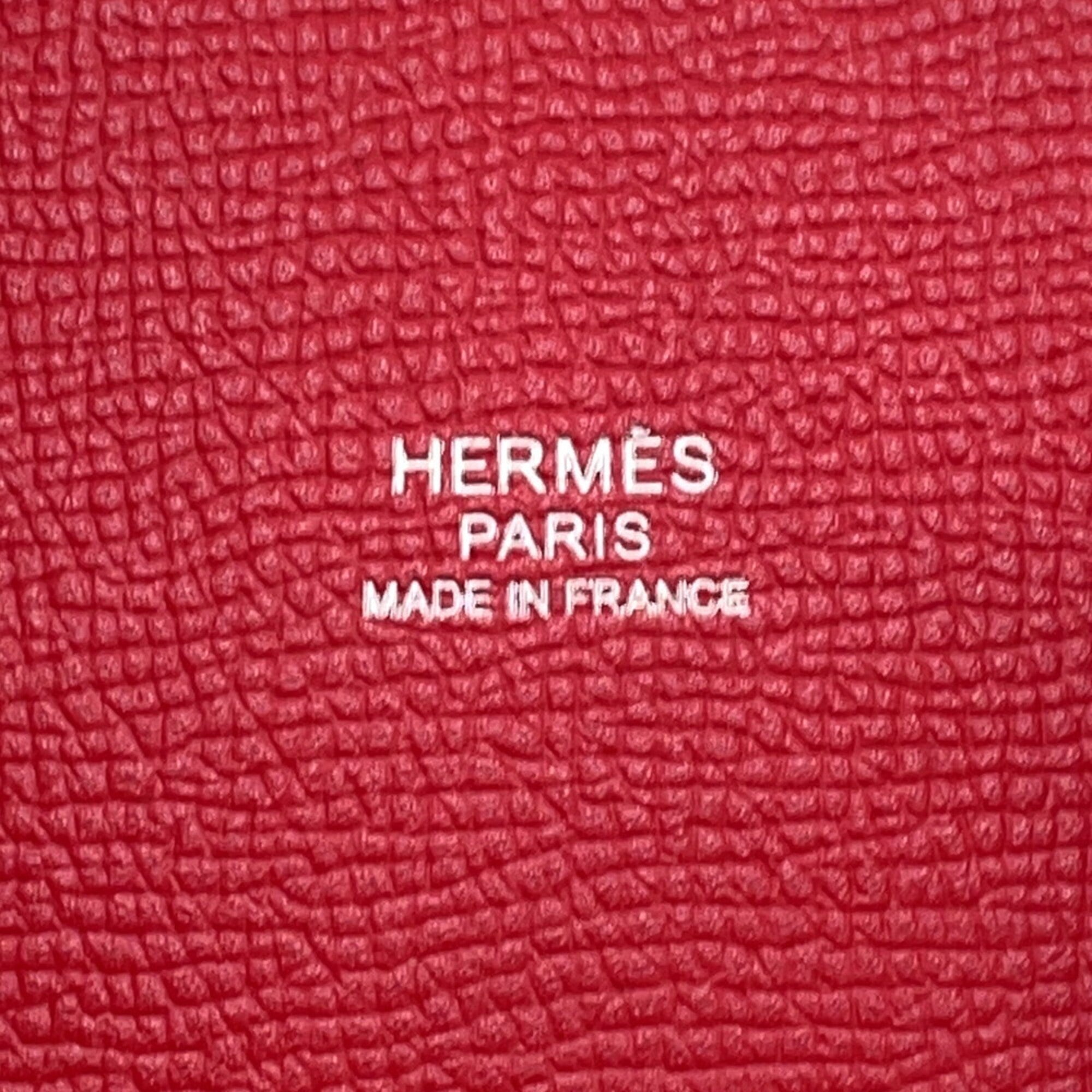 Hermes Multi-Color Rouge Casaque Epsom Leather Silk Handbag (Pre-Owned)