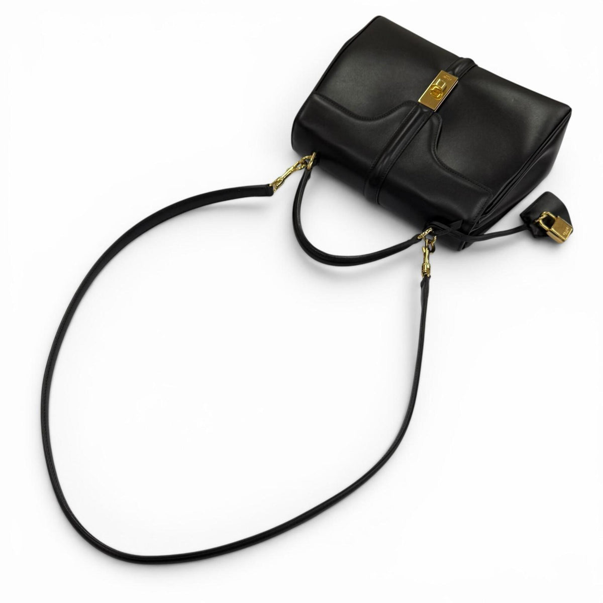 Celine Black Leather Handbag Shoulder Bag (Pre-Owned)
