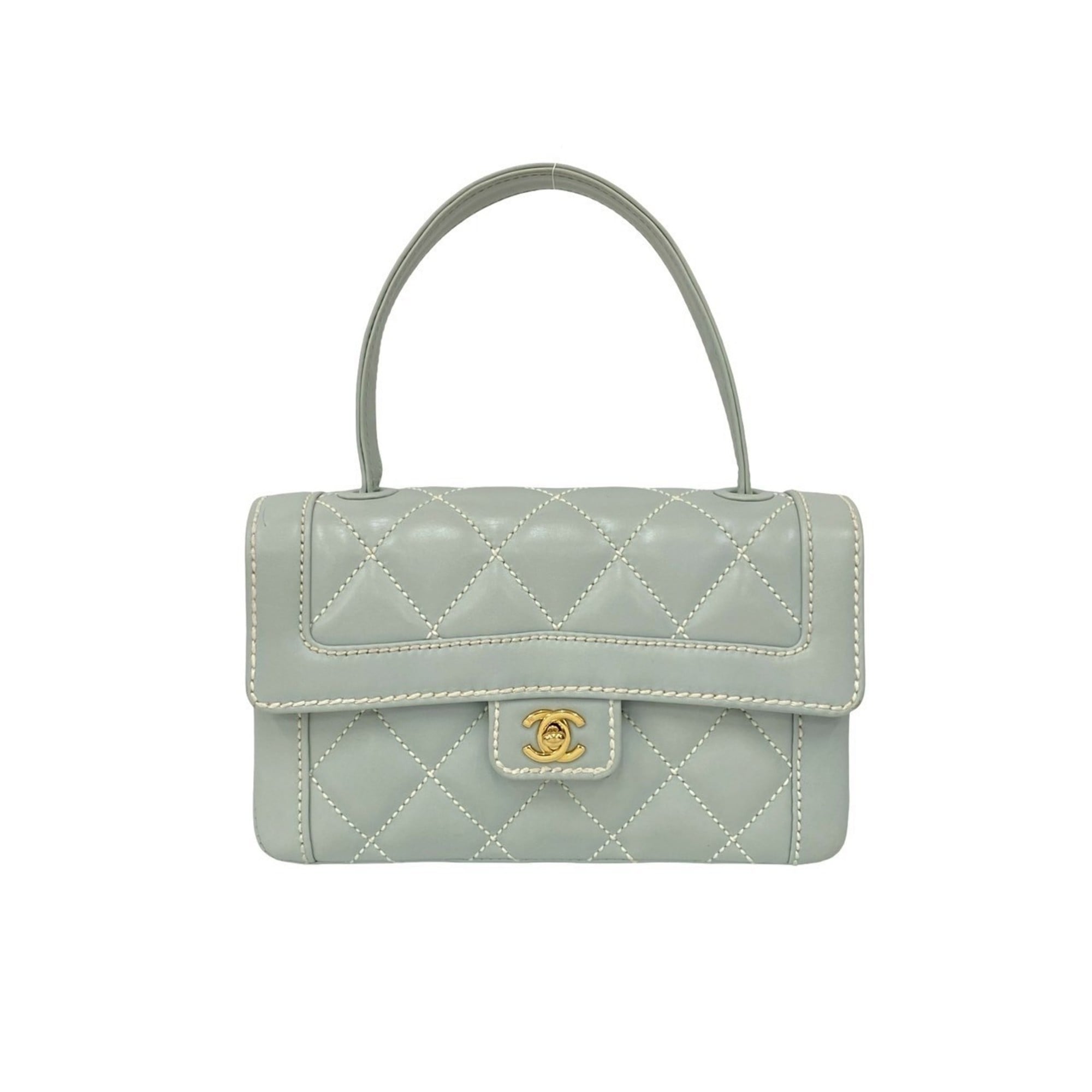 Chanel Blue Leather Handbag (Pre-Owned)