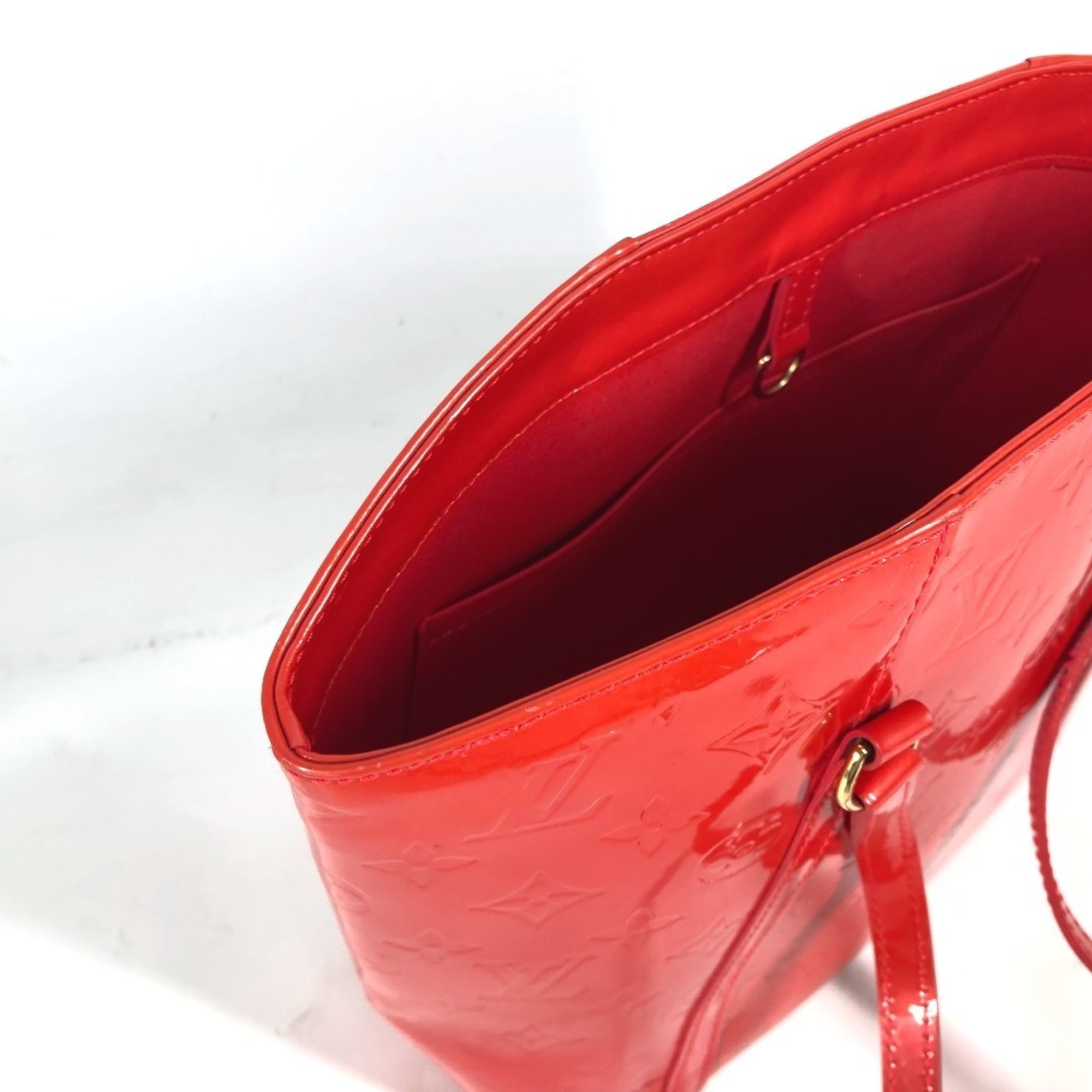 Louis Vuitton Red Color Rouge Grenadine Monogram Vernis Shoulder Bag Tote Bag (Pre-Owned)