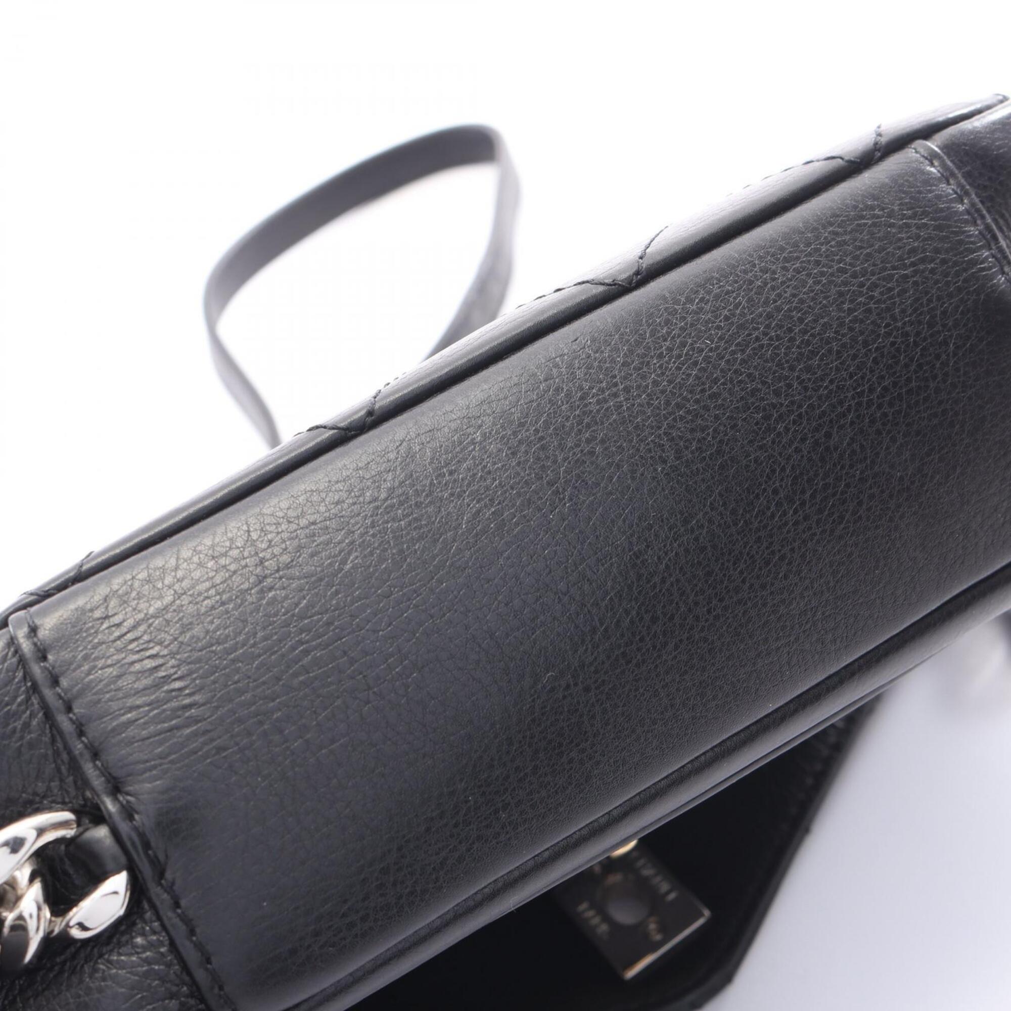 Chanel Black Leather Handbag Shoulder Bag (Pre-Owned)