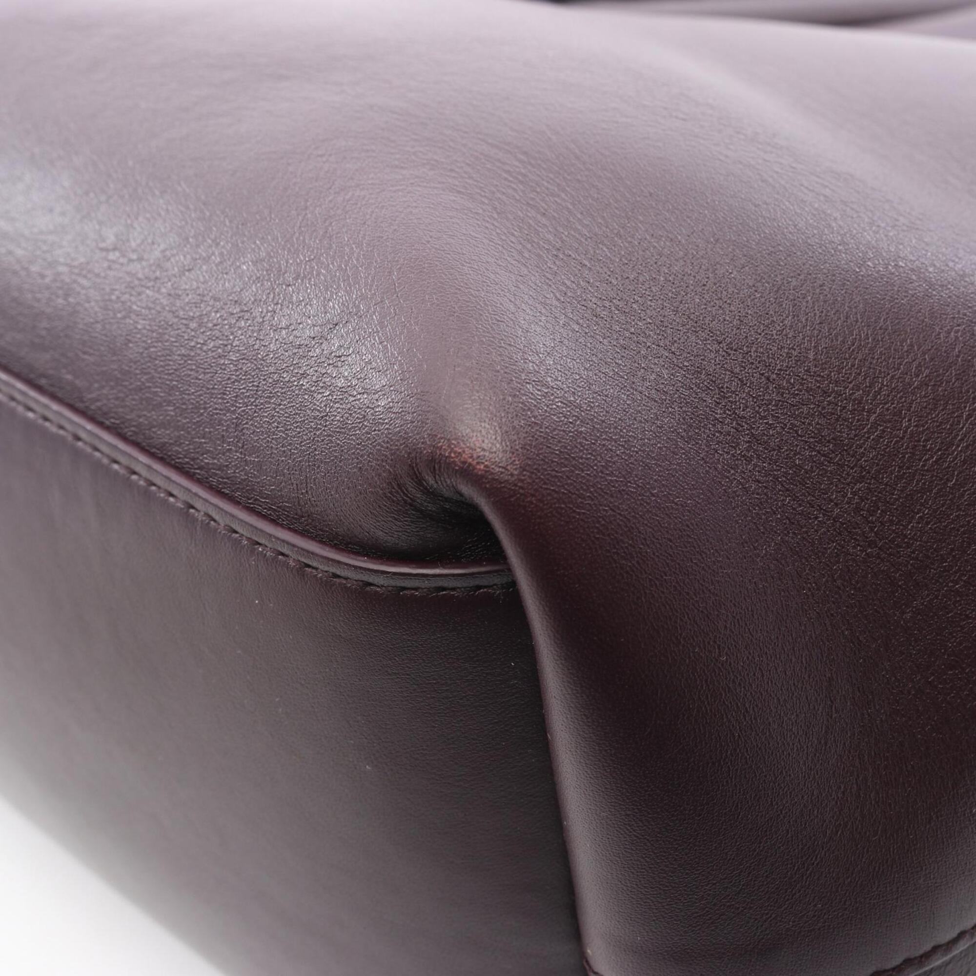 Bottega Veneta Purple Leather Handbag Shoulder Bag (Pre-Owned)