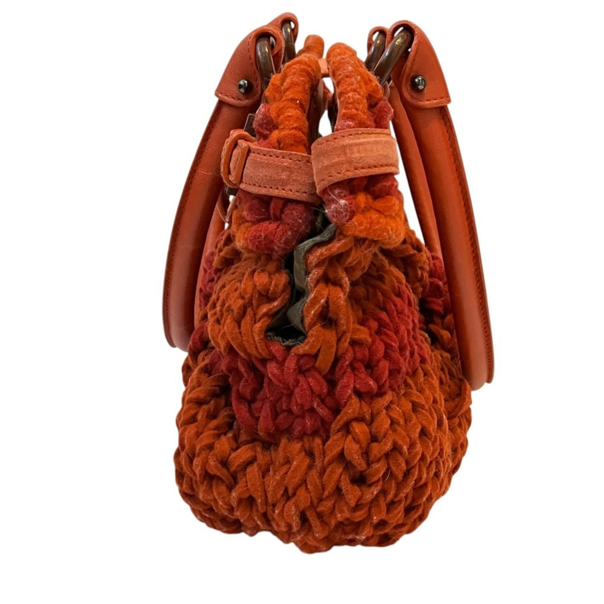Salvatore Ferragamo Orange Knit Handbag (Pre-Owned)