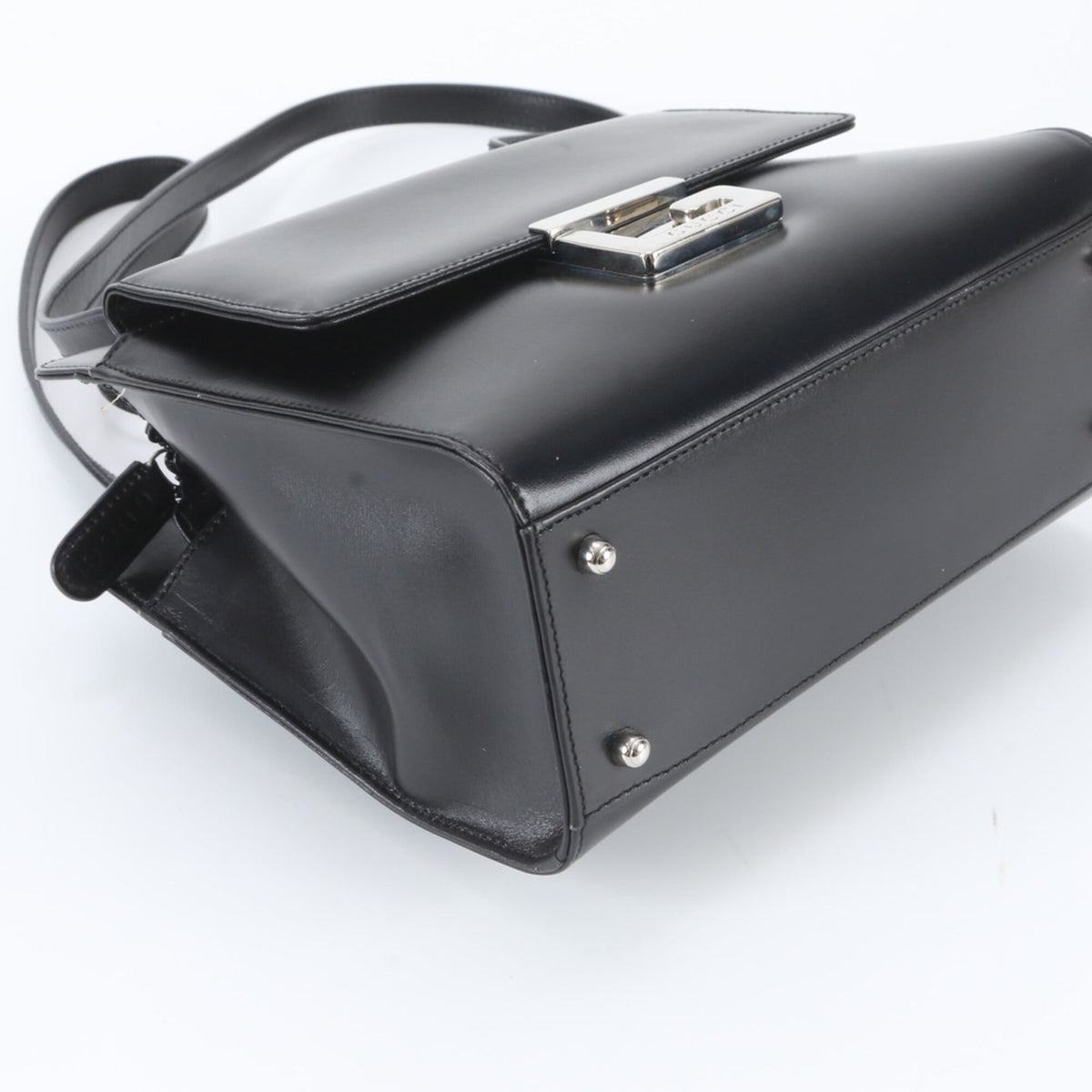 Gucci Black Leather Handbag Shoulder Bag (Pre-Owned)
