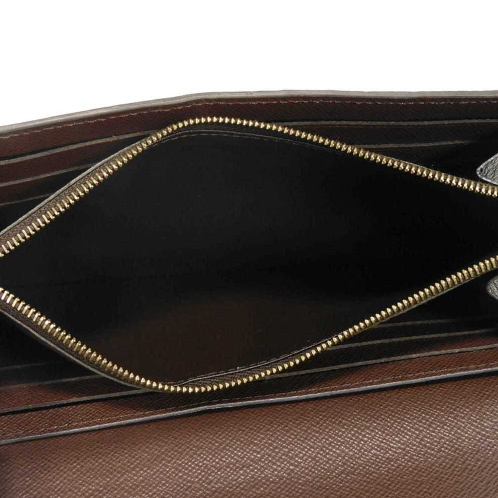 Louis Vuitton Black Brown Damier Canvas Noir Damier Canvas Leather Long Wallet (Bi-Fold) (Pre-Owned)