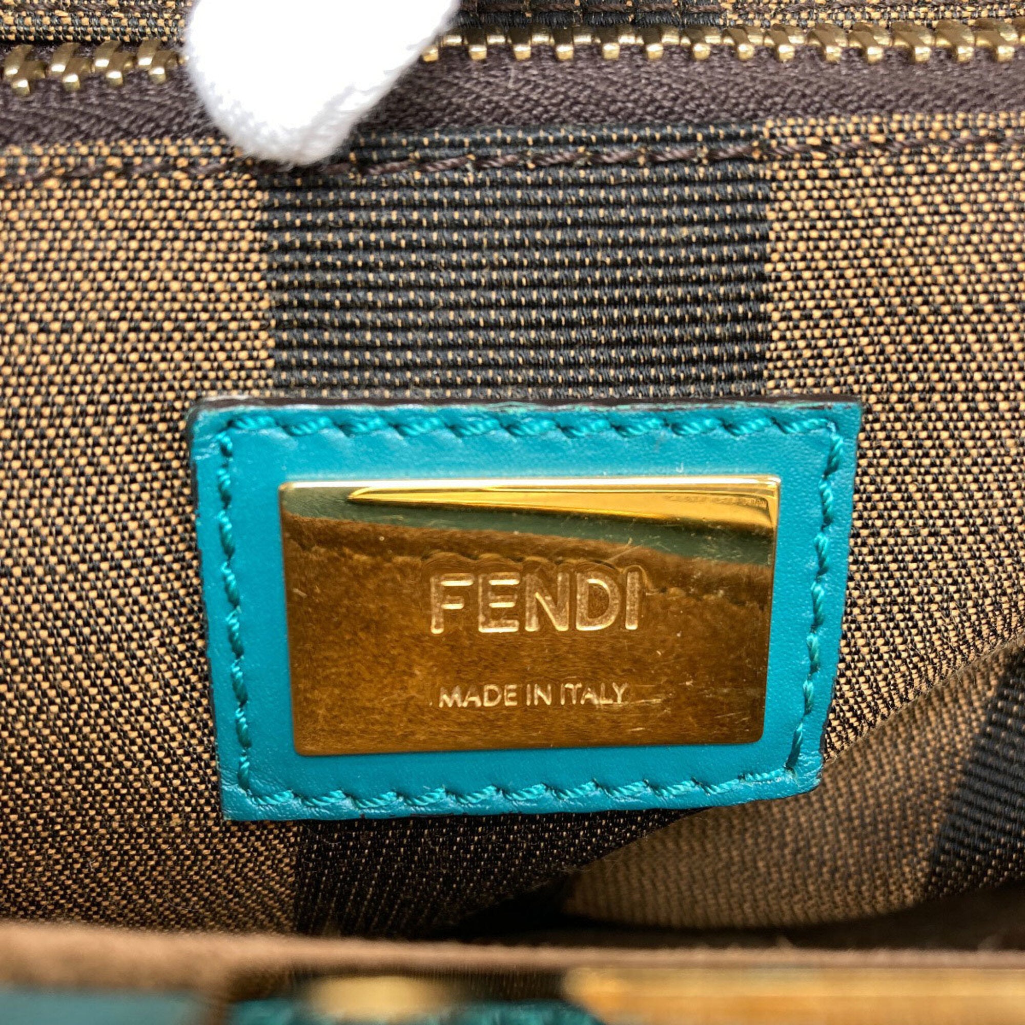 Fendi Turquoise Leather Handbag (Pre-Owned)