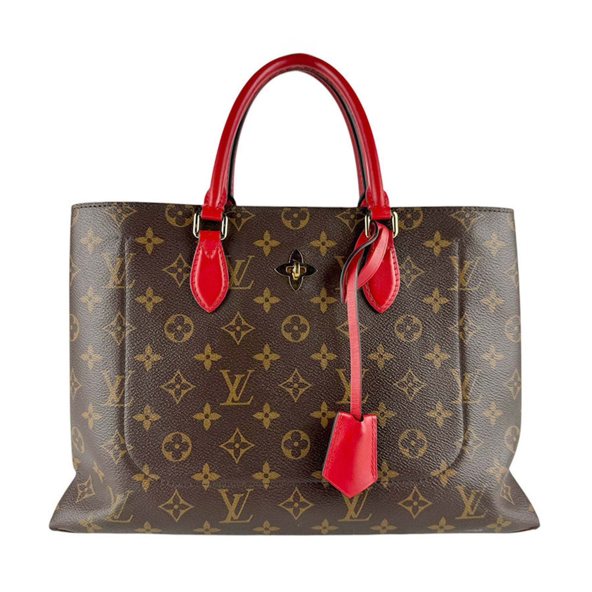Louis Vuitton Brown Monogram Red Color Monogram Handbag Shoulder Bag (Pre-Owned)