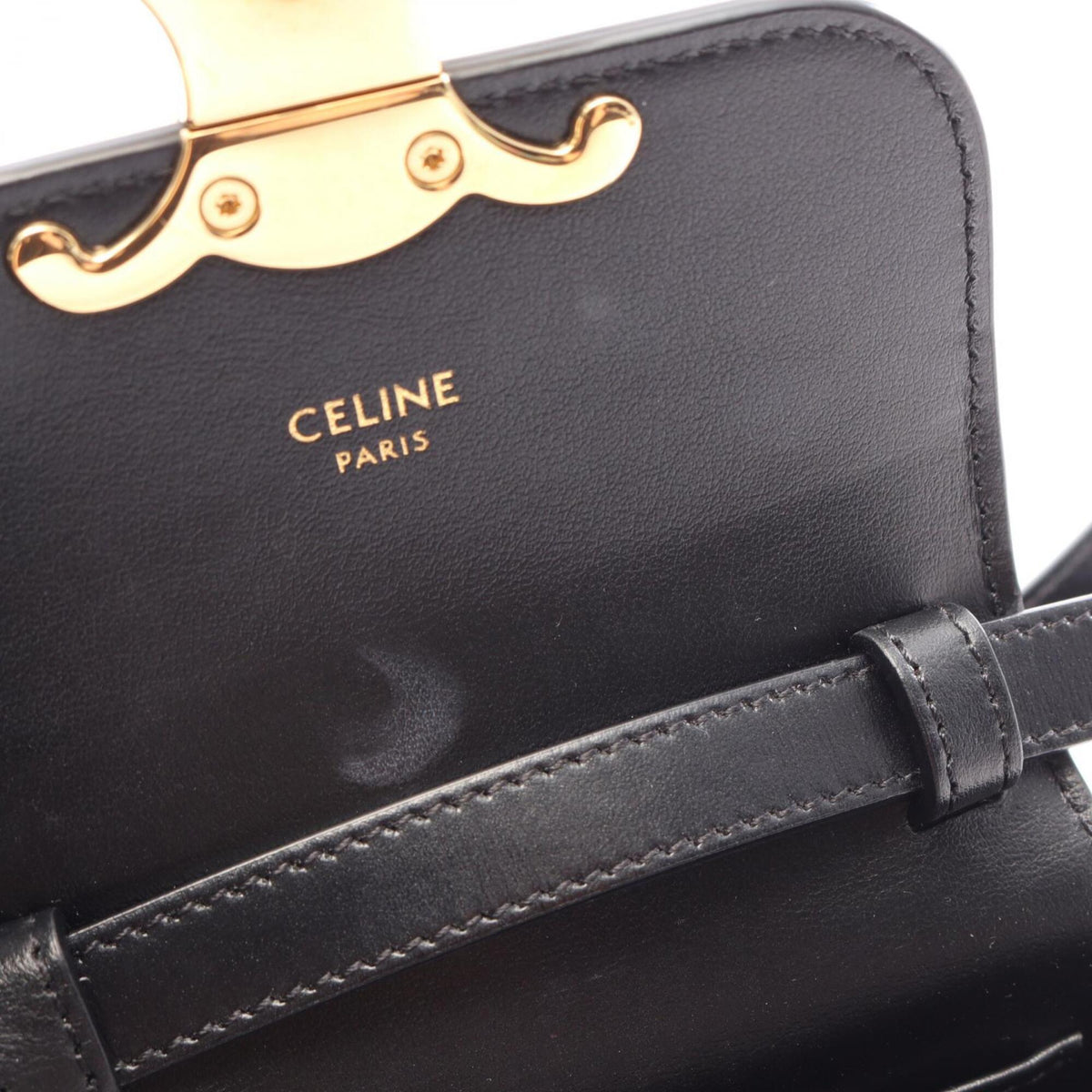 Celine Black Leather Handbag Shoulder Bag (Pre-Owned)
