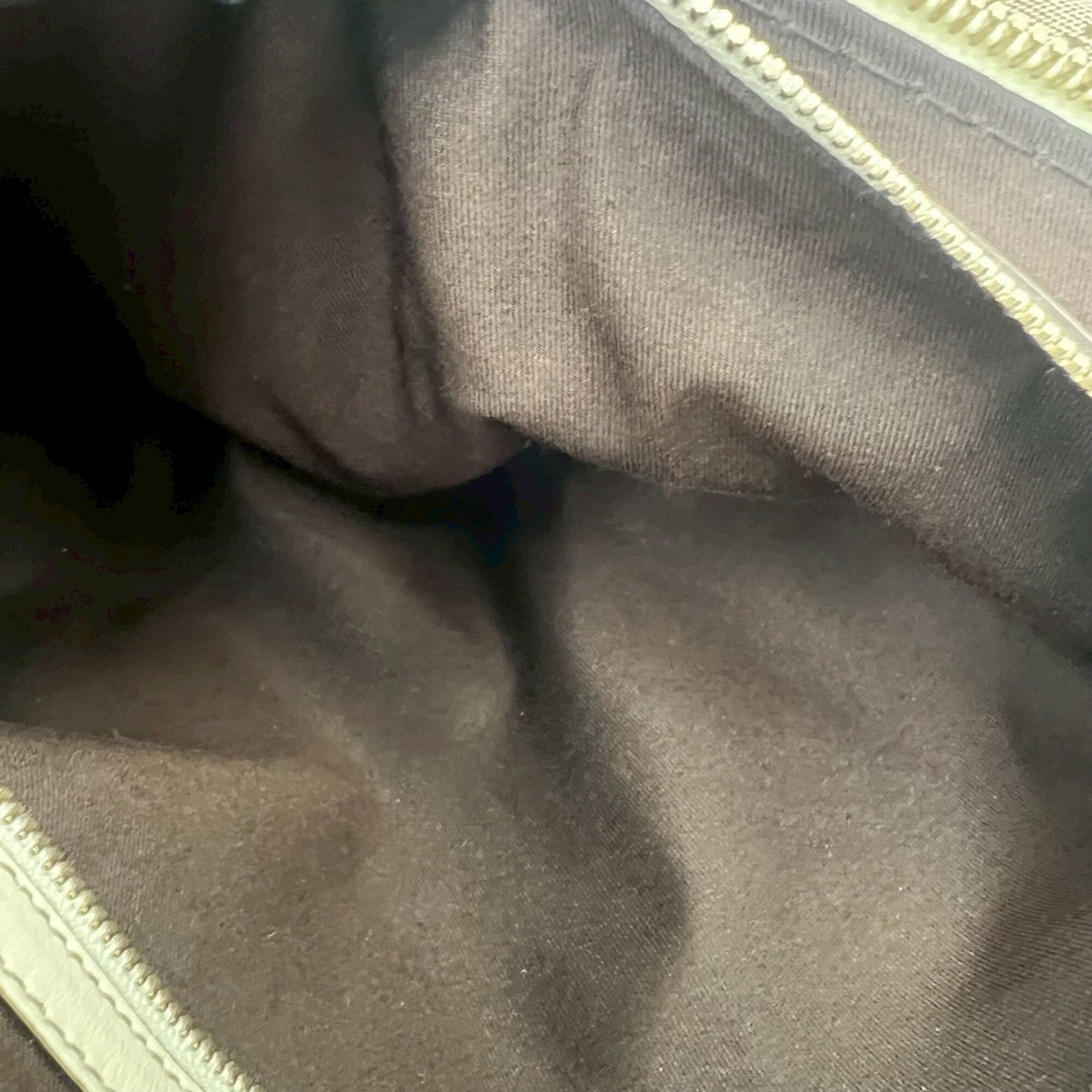 Gucci Brown White Canvas Leather Boston Bag Handbag (Pre-Owned)