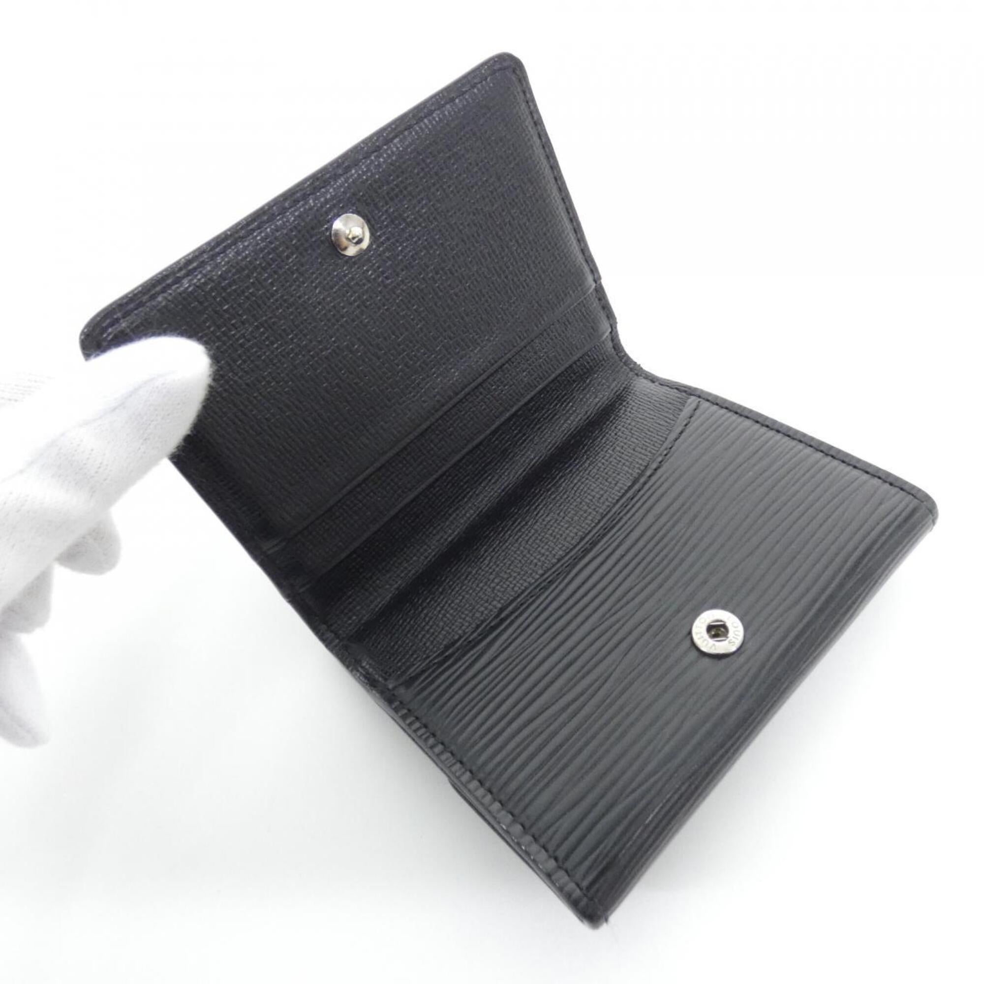 Louis Vuitton Black Leather Coin Purse/Coin Case (Pre-Owned)