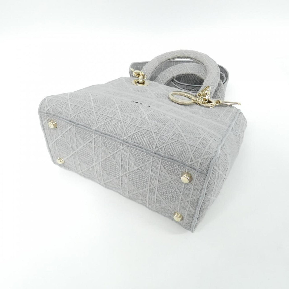 Christian Dior Gray Canvas Handbag (Pre-Owned)