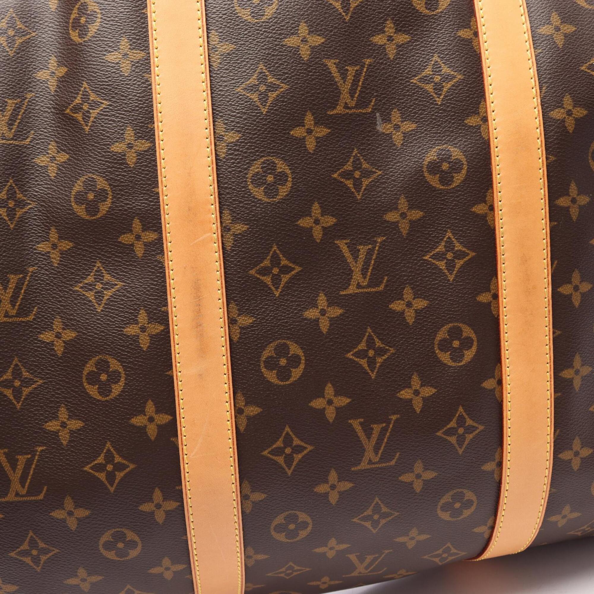 Louis Vuitton Brown Coated Canvas Pvc Monogram Leather Boston Bag Handbag (Pre-Owned)