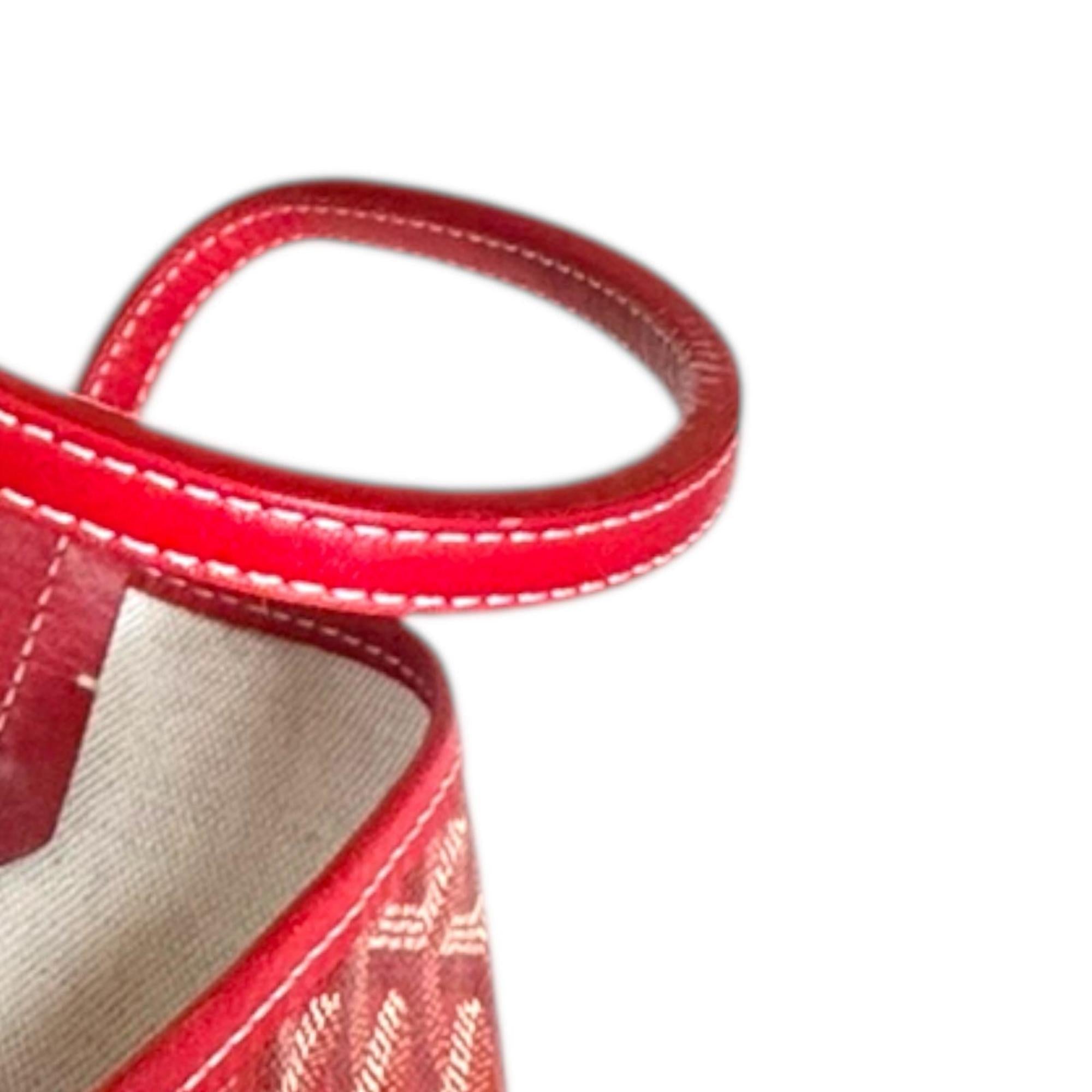 Goyard Red Color Pvc Coated Canvas Tote Bag (Pre-Owned)