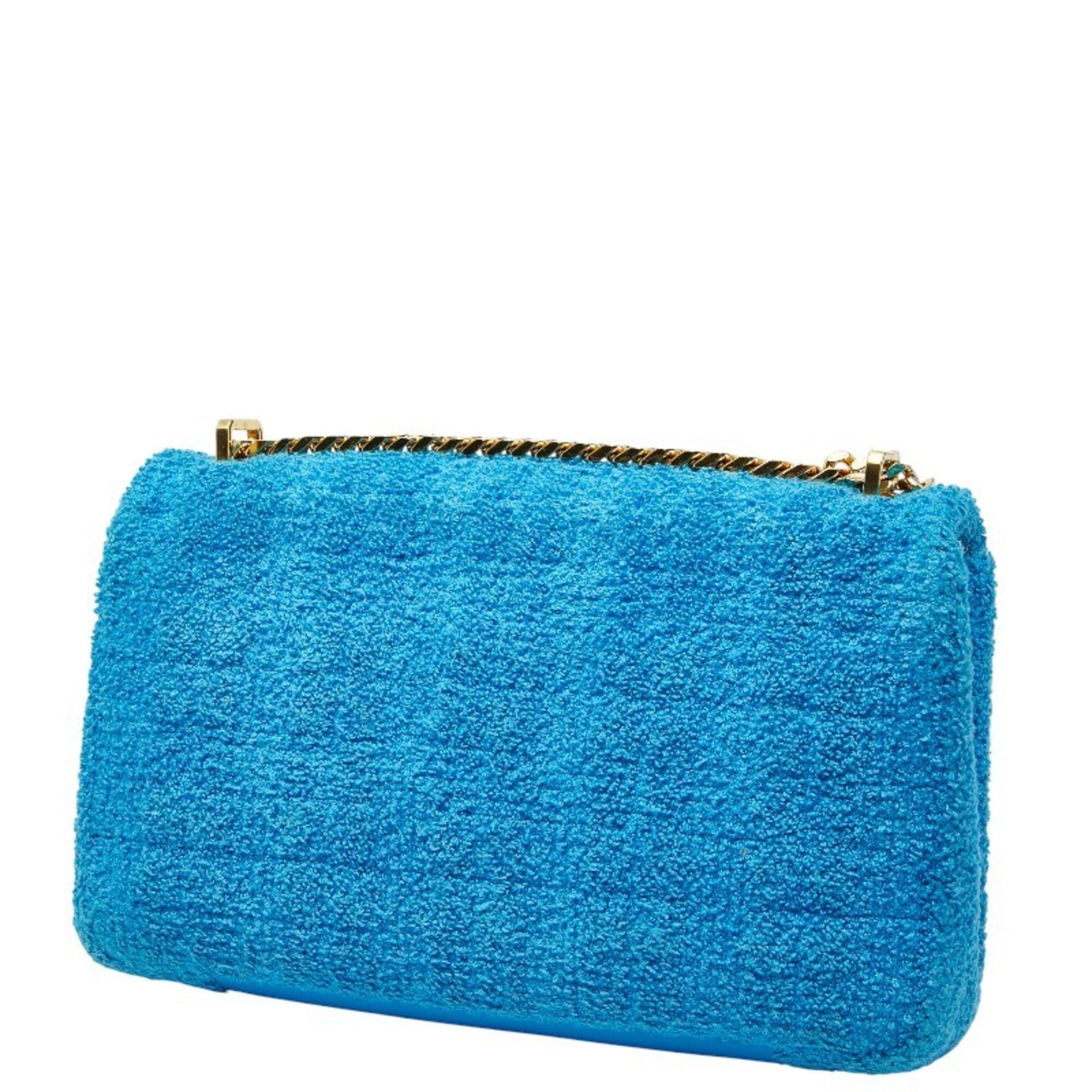 Burberry Blue Pile Fabric Shoulder Bag (Pre-Owned)