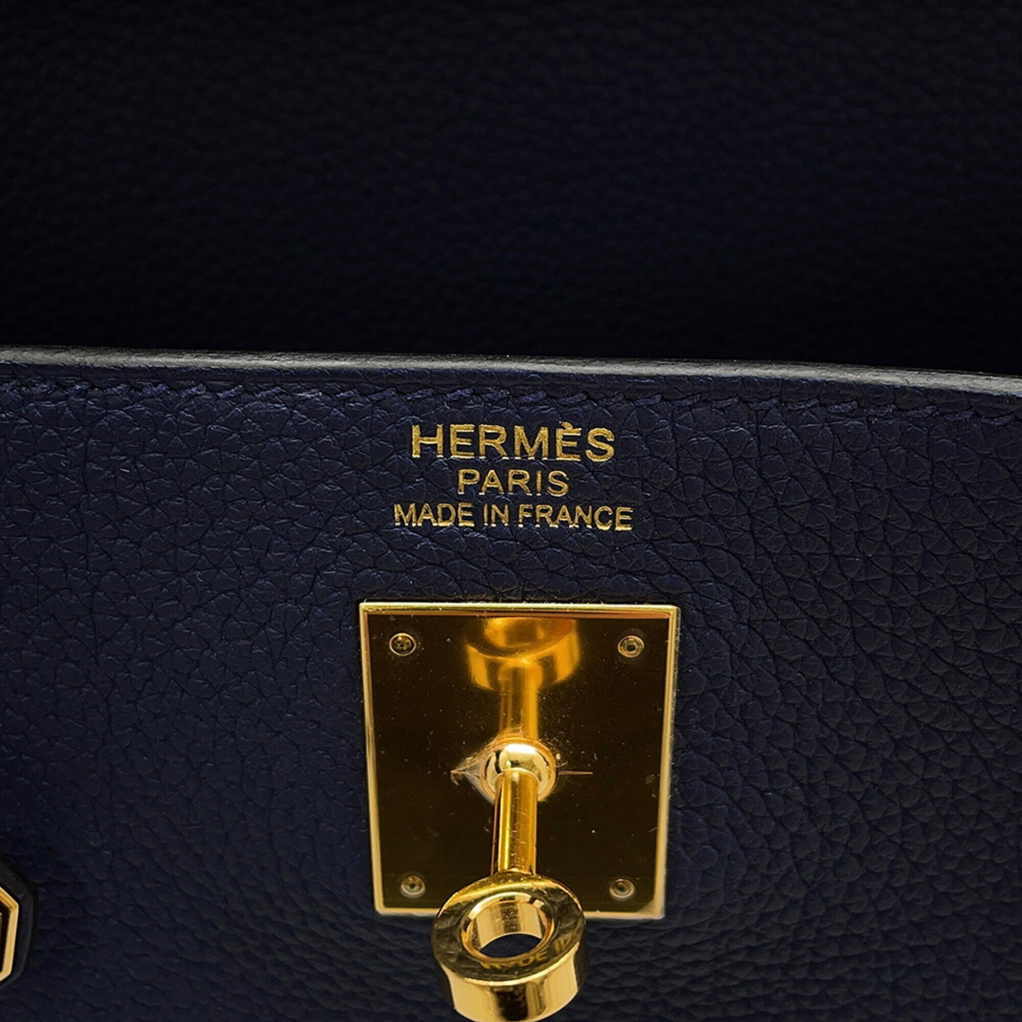 Hermes Blue Navy Togo Leather Handbag (Pre-Owned)