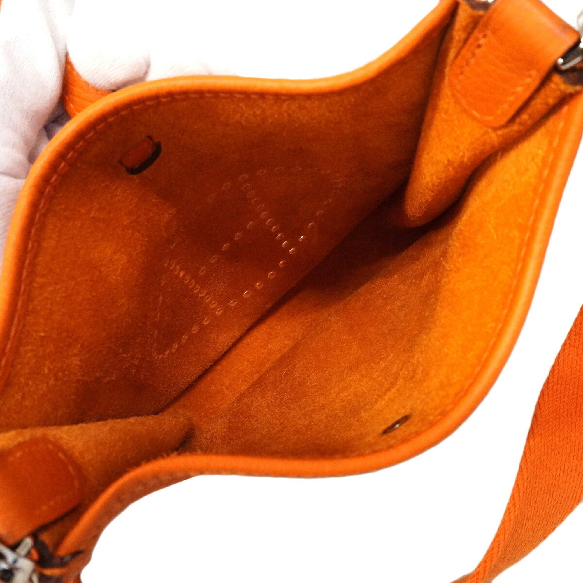 Hermes Orange Taurillon Clemence Leather Shoulder Bag (Pre-Owned)