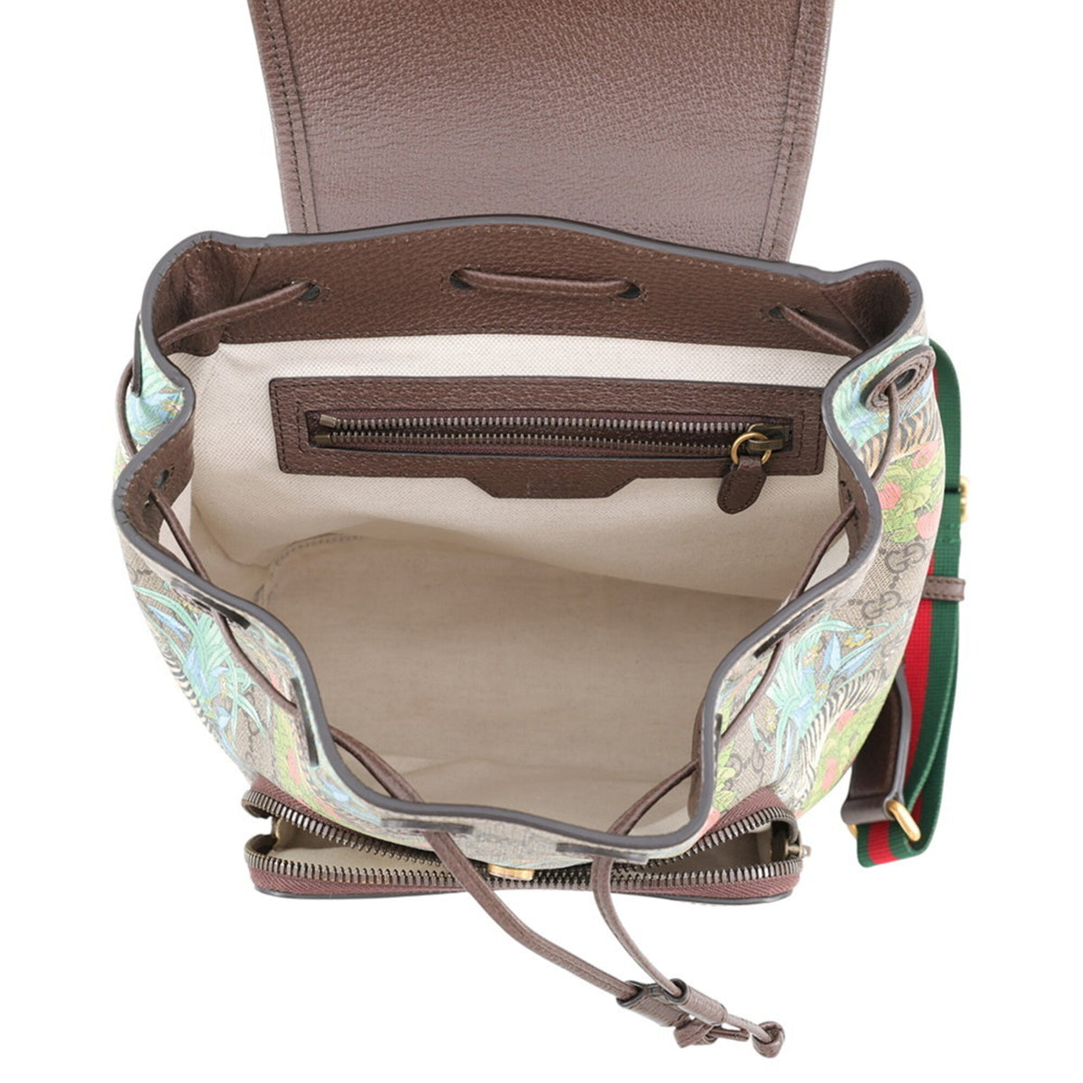 Gucci Brown Multi-Color Gg Supreme Leather Handbag (Pre-Owned)